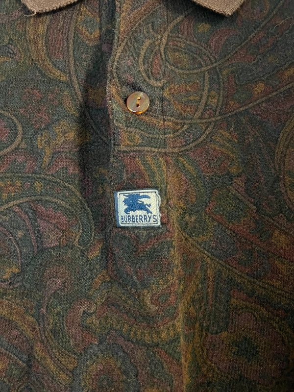 Burberry 90s Burberry Floral Paisley Long Sleeve Polo Size Large Size US L / EU 52-54 / 3 - 4 Thumbnail