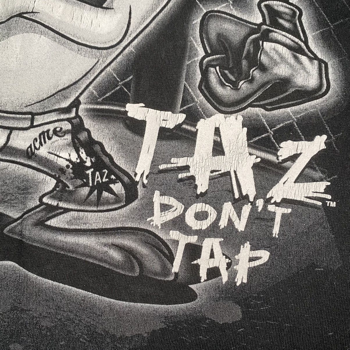 Cartoon Network × Vintage × Warner Bros Vintage 90’s Tazmania Movie Taz Don’t Tap T Shirt Acme Size US L / EU 52-54 / 3 - 6 Thumbnail
