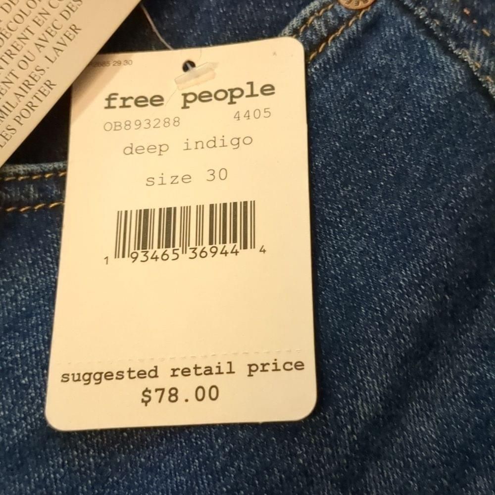 Free People Free people deep indigo fringe ankle jeans size 30 Size 30" / US 8 / IT 44 - 5 Thumbnail