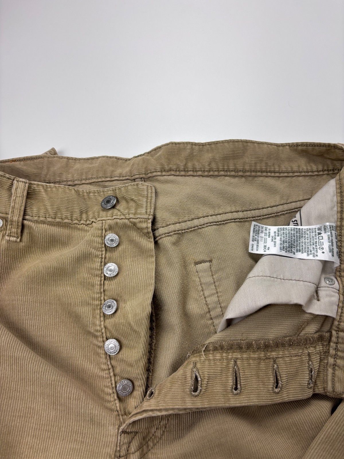 Levi's Mens Levis 401 Button Fly Corduroy Pants White Tab 38x34 Size US 38 / EU 54 - 9 Thumbnail