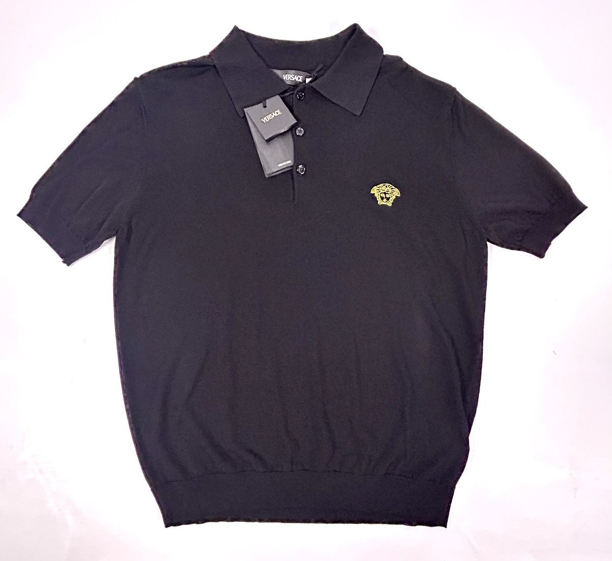 Versace Authentic Versace Knit Polo Black Gold Medusa IT44 S - NWT Size US S / EU 44-46 / 1 - 2 Thumbnail