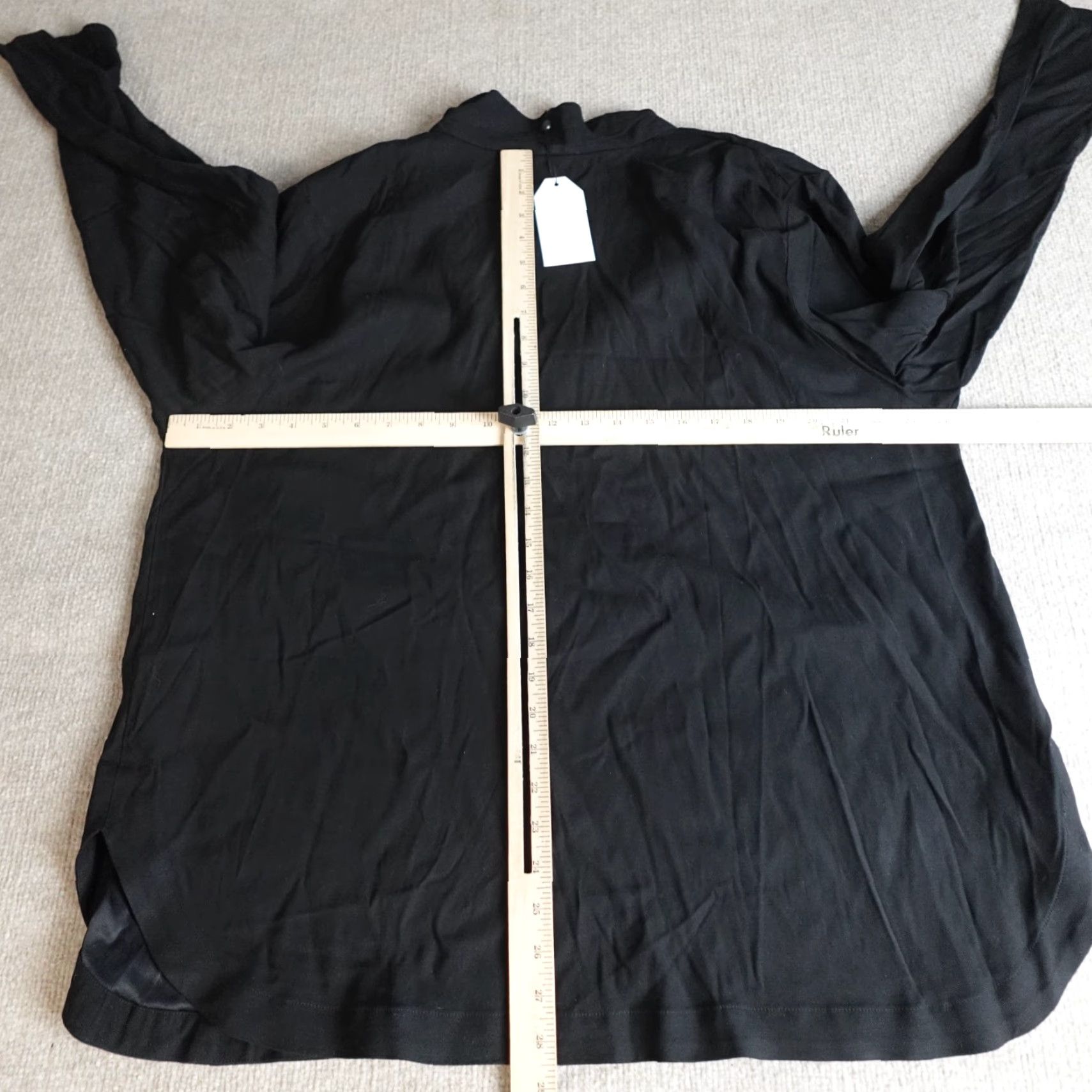 Vintage Universal Standard Shirt L Black Solid Cambria Long Sleeve NEW Women Blouse Casual Crew Neck Vintage No Size L / US 10 / IT 46 - 5 Thumbnail