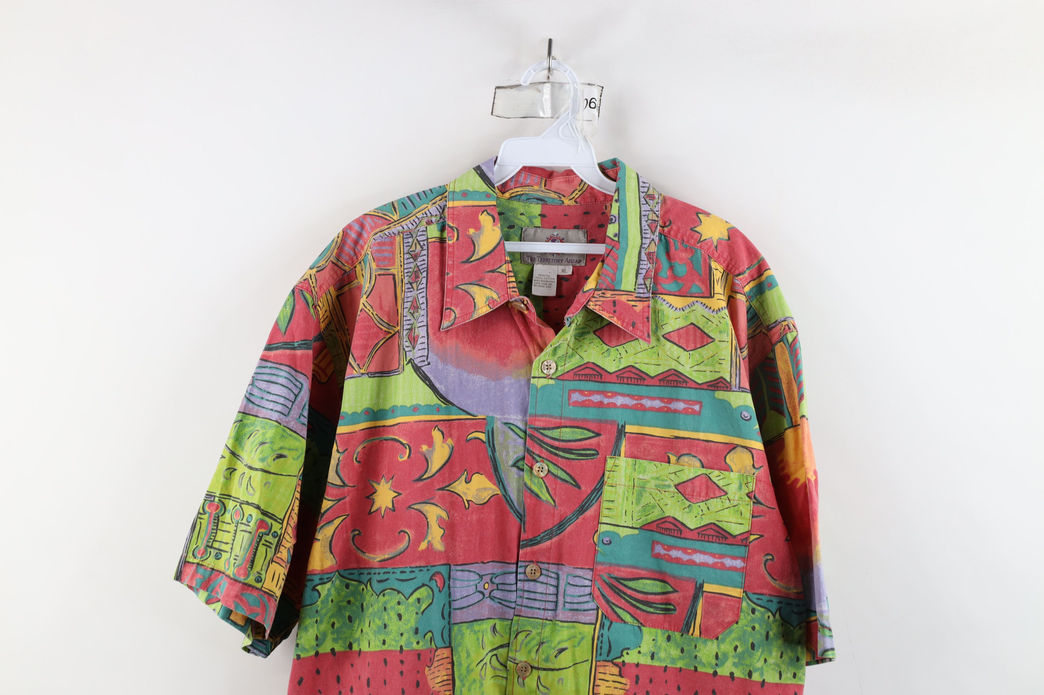 Vintage Vintage 90s The Territory Ahead Abstract Button Shirt Size US XL / EU 56 / 4 - 2 Thumbnail
