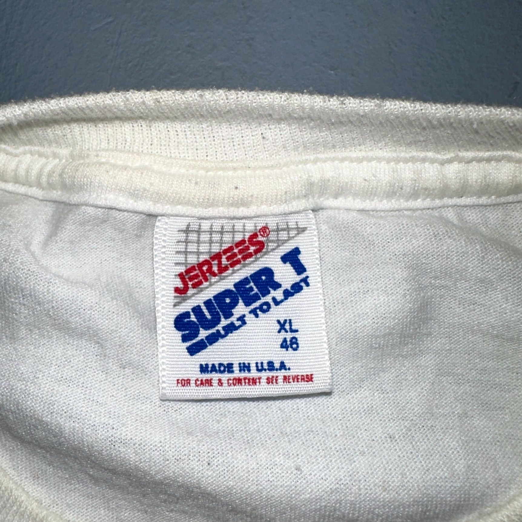 Jerzees VINTAGE Jerzees T-Shirt 80s Back To Future 1980s Graphic Art White XL Mens Crew Neck Short Sleeve Car Back To Future VTG T Shirt Size US XL / EU 56 / 4 - 4 Thumbnail