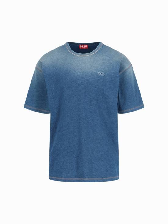Diesel DIESEL Men T-Shirts A16186 0GIAU 01 Blue Size US L / EU 52-54 / 3 - 1 Thumbnail