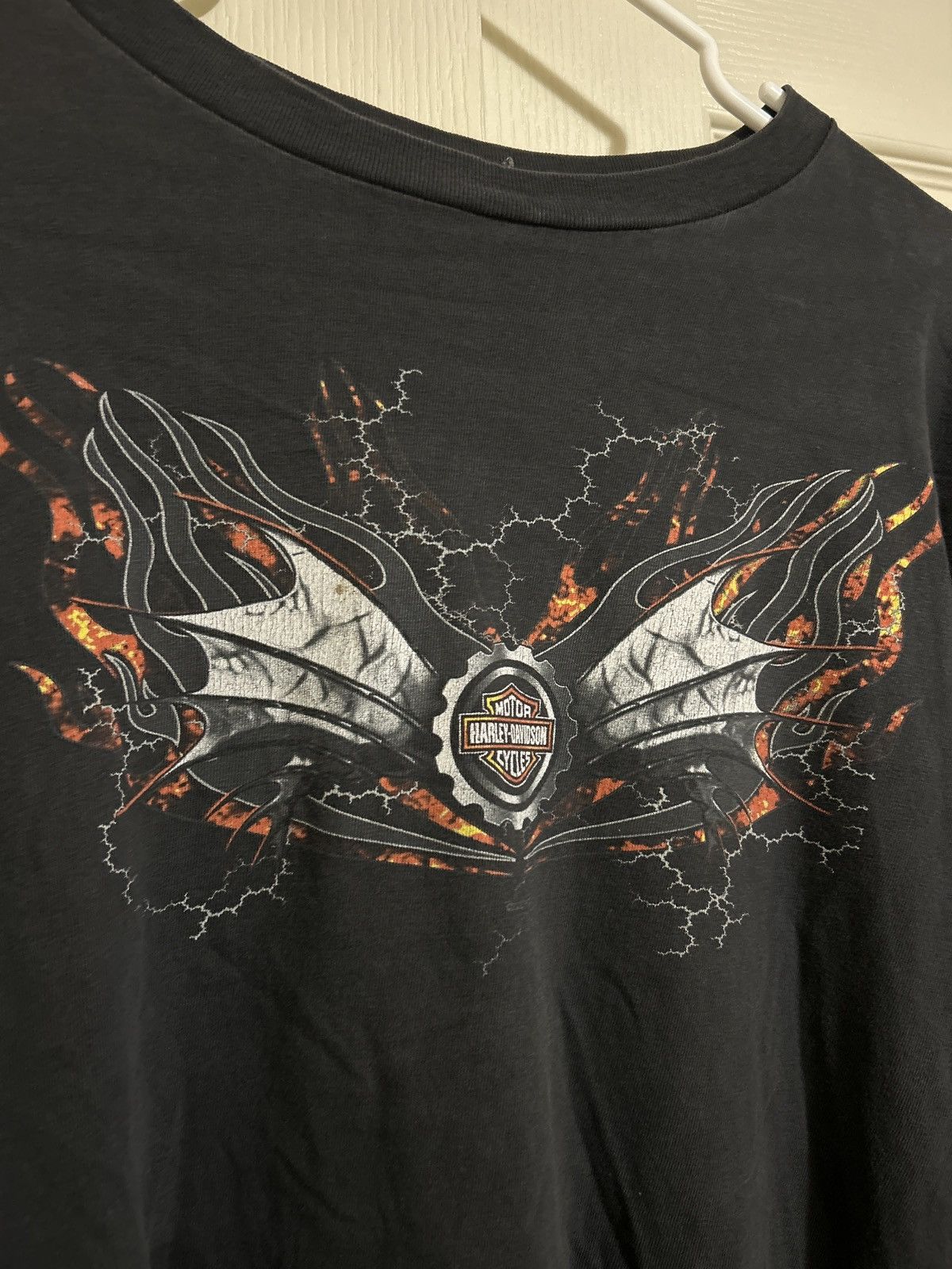 Harley Davidson × Vintage 2003 Harley Davidson flame long sleeve Size US XL / EU 56 / 4 - 3 Thumbnail