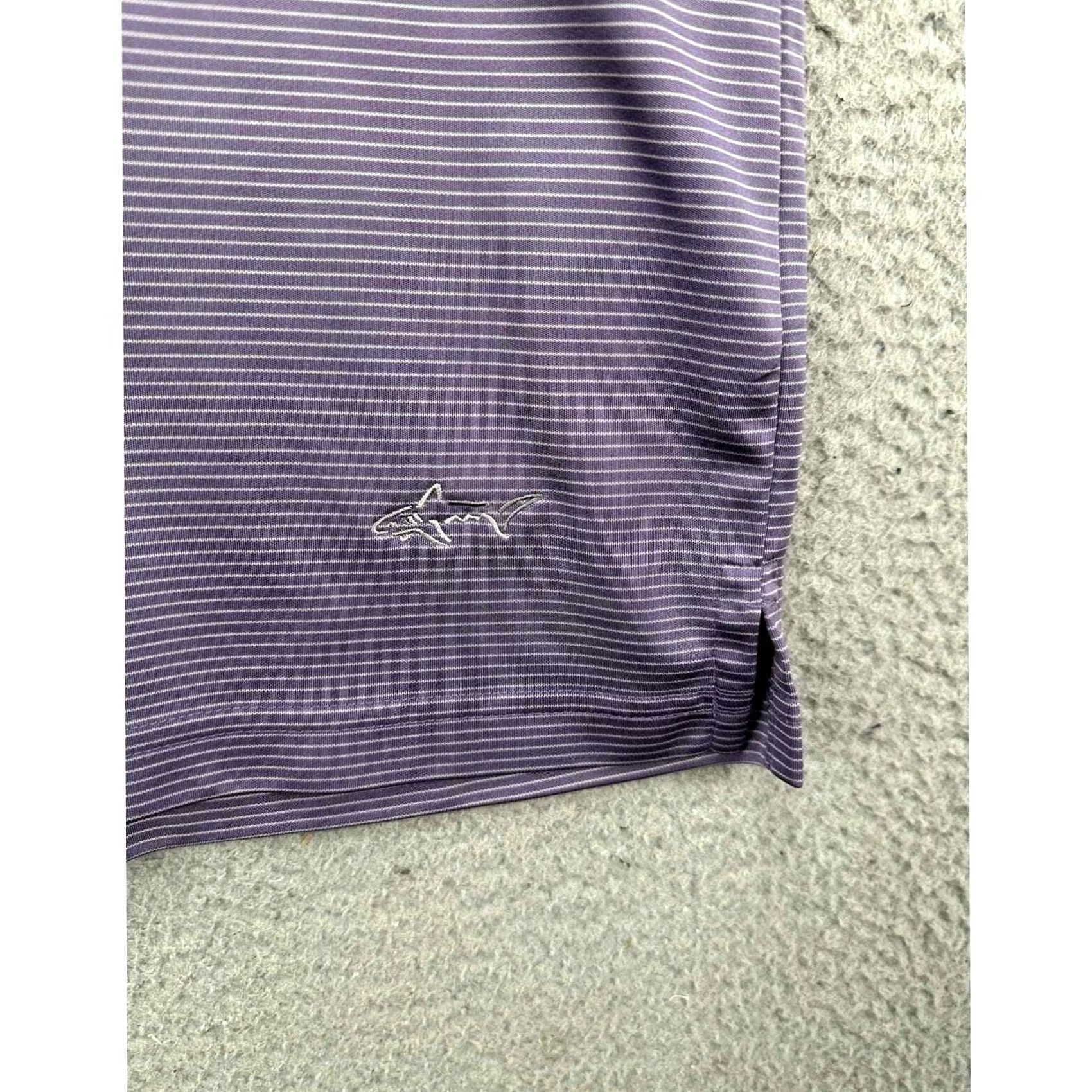 Vintage Greg Norman Golf Polo Shirt Mens Large Purple Play Dry Striped Rugby Size US L / EU 52-54 / 3 - 6 Thumbnail