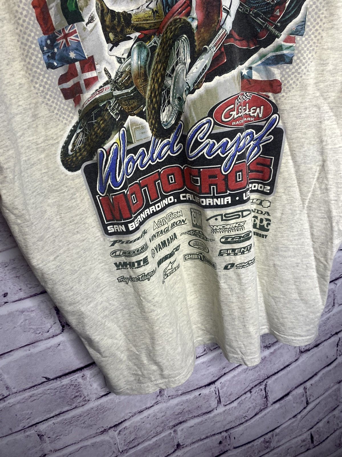 Vintage Motocross 2002 World Cup Overprint Logo Distressed Tee Size US XL / EU 56 / 4 - 7 Thumbnail