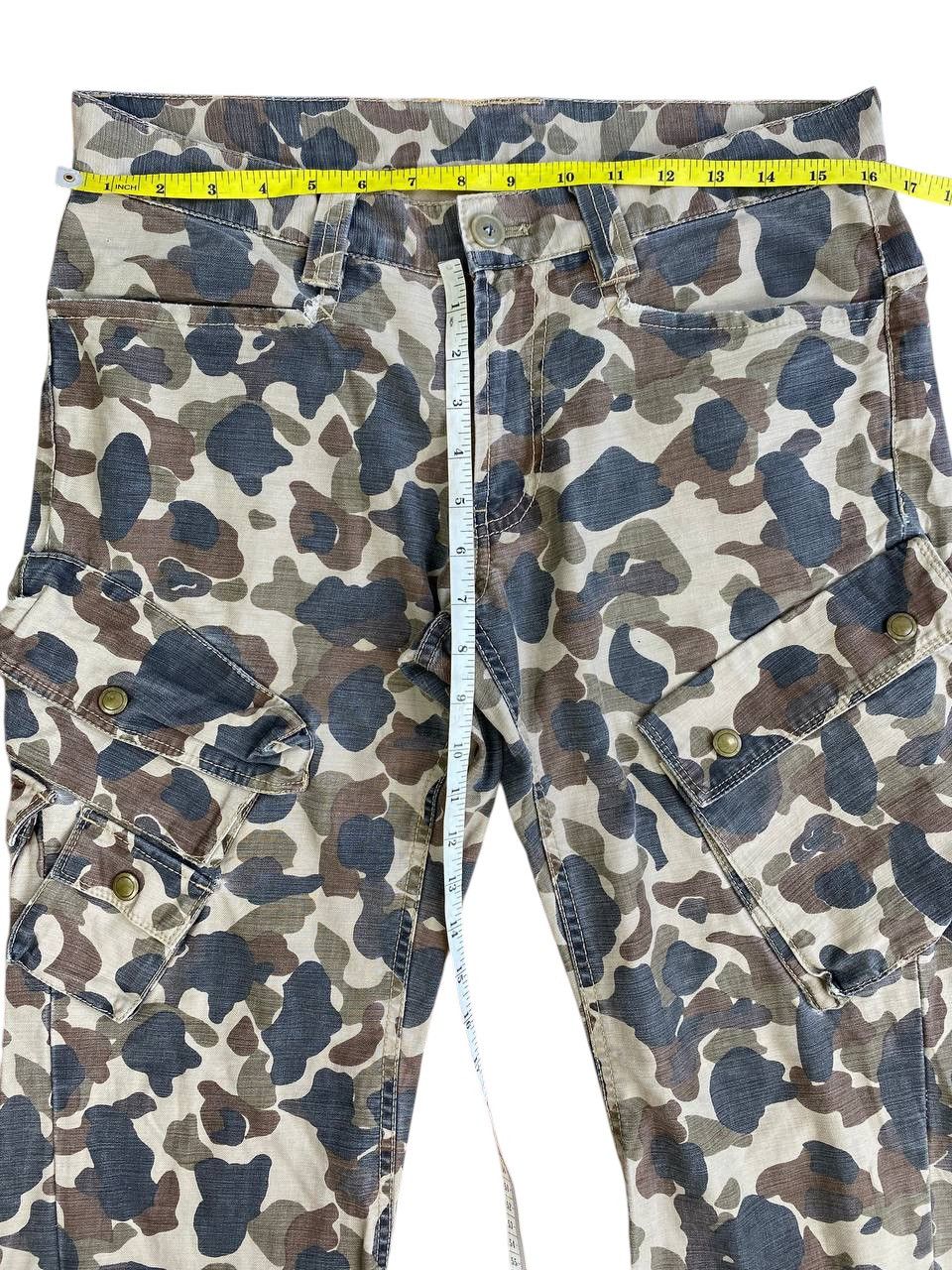 Japanese Brand 291295 Homme Flared Camo Cargo Denim Pants Size US 32 / EU 48 - 2 Thumbnail