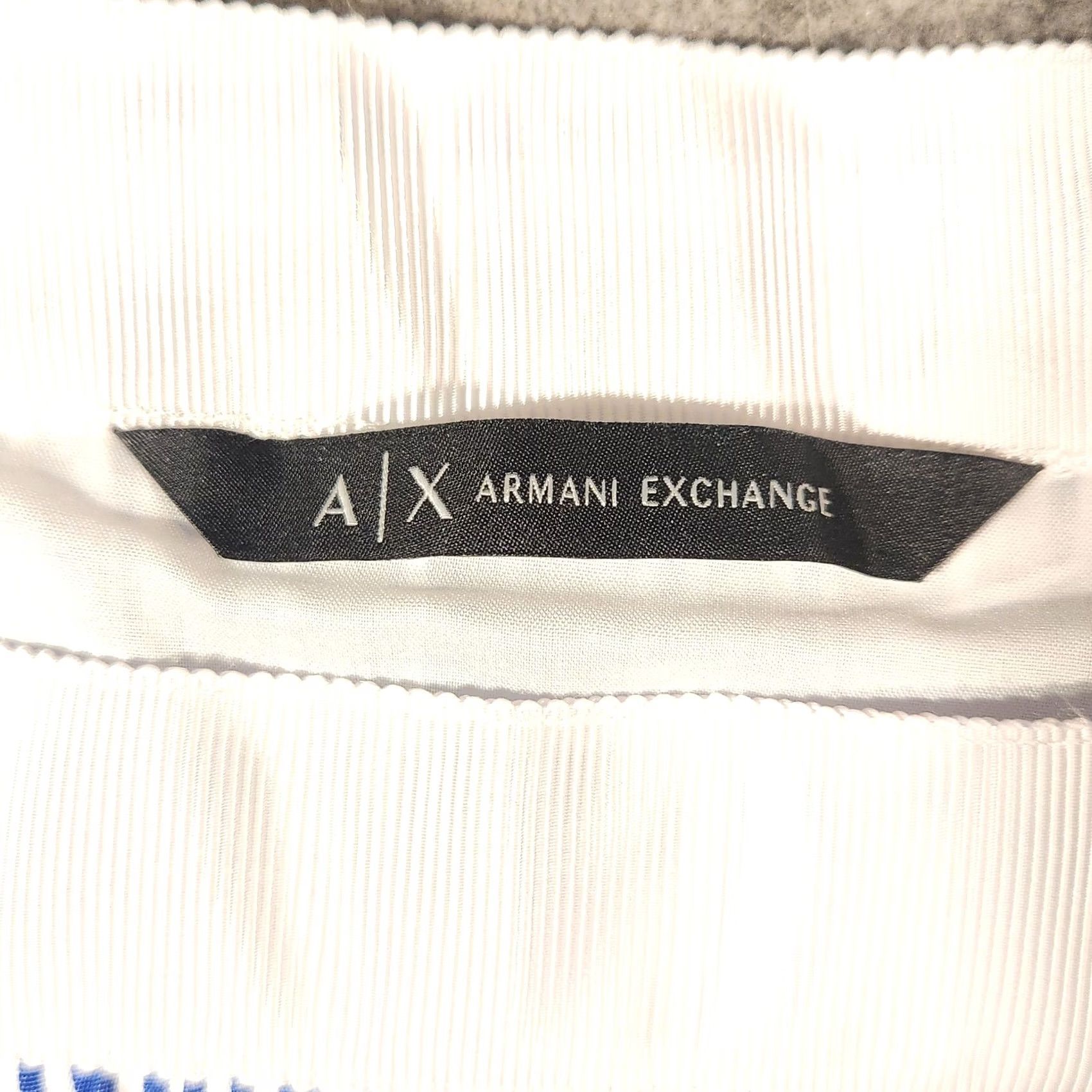 Armani Exchange Armani Exchange Skirt Womens 12 Blue White Pleated Stripe Sheer Panel Midi Size 34" / US 12 / IT 48 - 2 Thumbnail