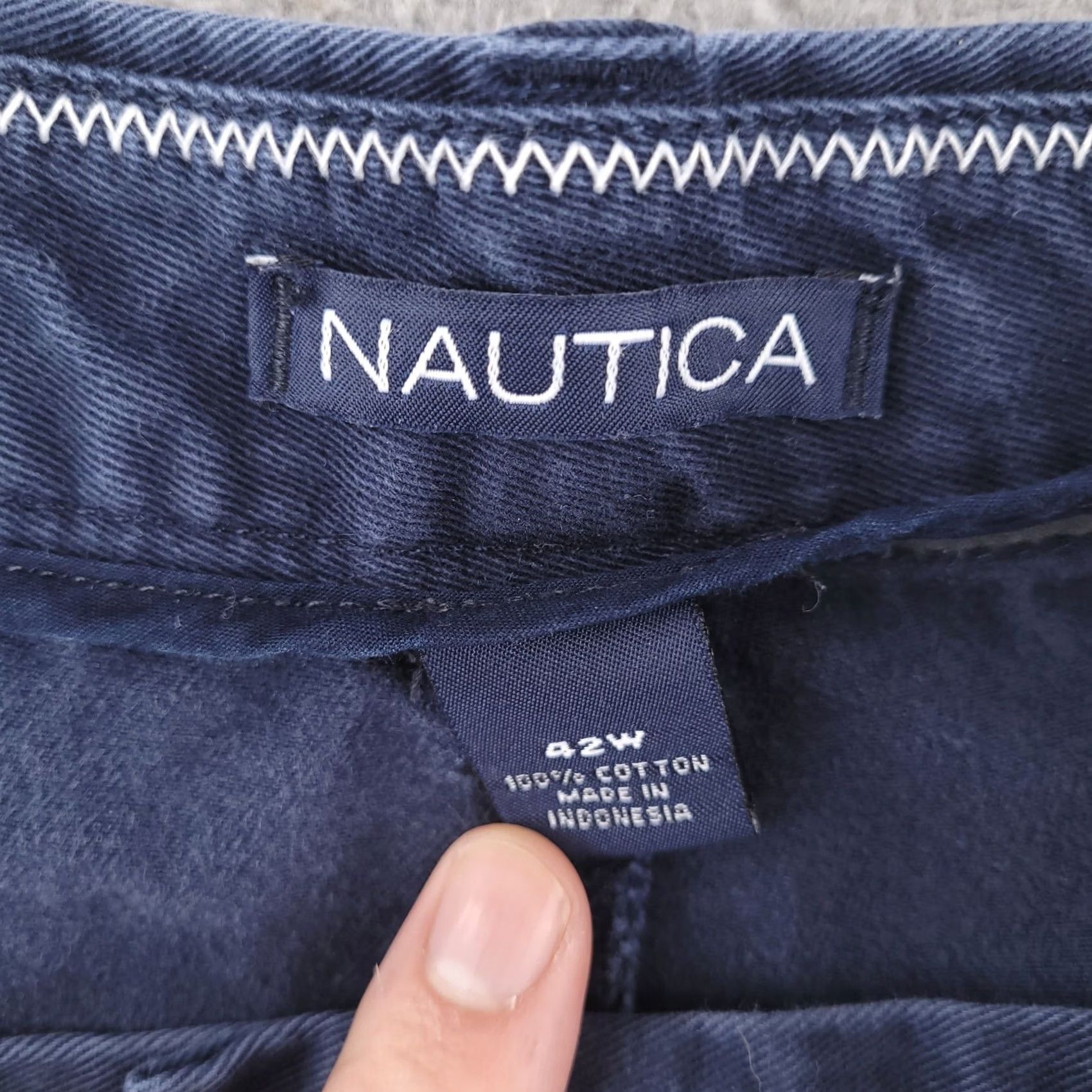 Nautica Nautica Shorts Mens 42 Blue Chino Distressed Navy Flat Front Casual Size US 42 / EU 58 - 3 Thumbnail