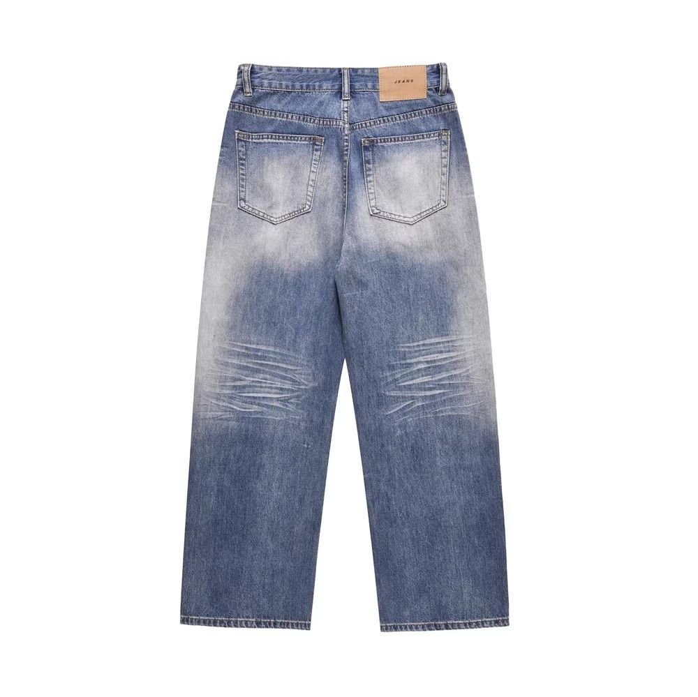Japanese Brand × Jean Men's straight oversize hiphop trendy loose wide-leg jeans Size US 34 / EU 50 - 2 Thumbnail