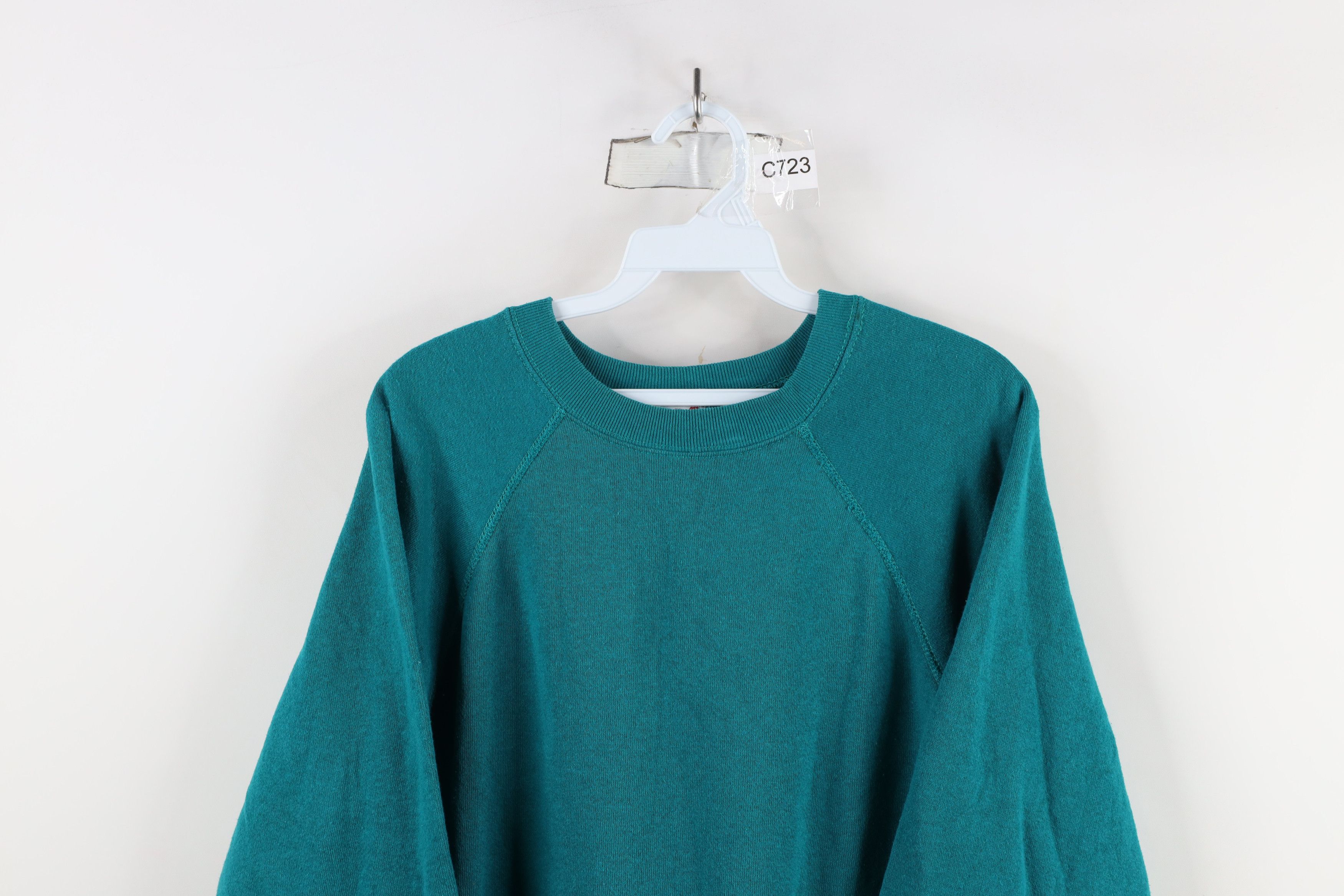 Vintage Vintage 80s 90s Streetwear Crewneck Sweatshirt Teal USA Size US M / EU 48-50 / 2 - 2 Thumbnail