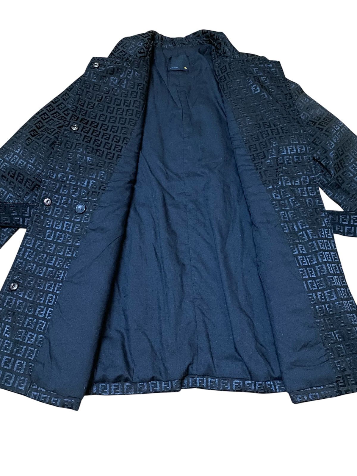 Fendi Fendi Monogram Pattern FF Logo Belted Jacquard Trench Coat Size S / US 4 / IT 40 - 3 Thumbnail