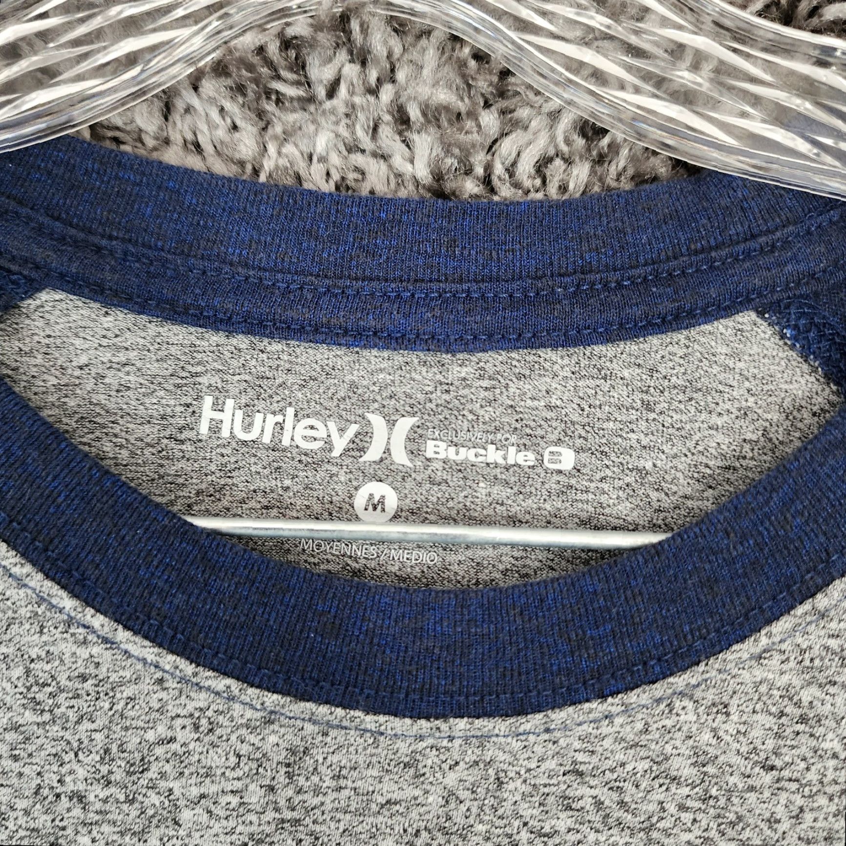 Hurley HURLEY Buckle Long Sleeve T-Shirt Mens Gray Blue Size M Size US M / EU 48-50 / 2 - 4 Thumbnail