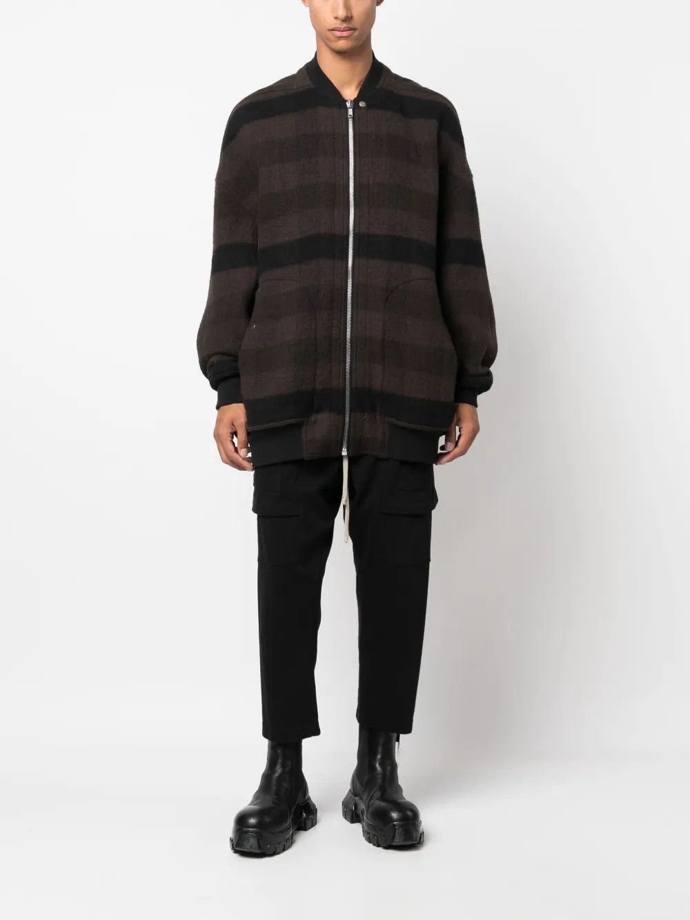 Rick Owens o1y0325 Bomber Jacket in Brown/Black Size US L / EU 52-54 / 3 - 5 Thumbnail