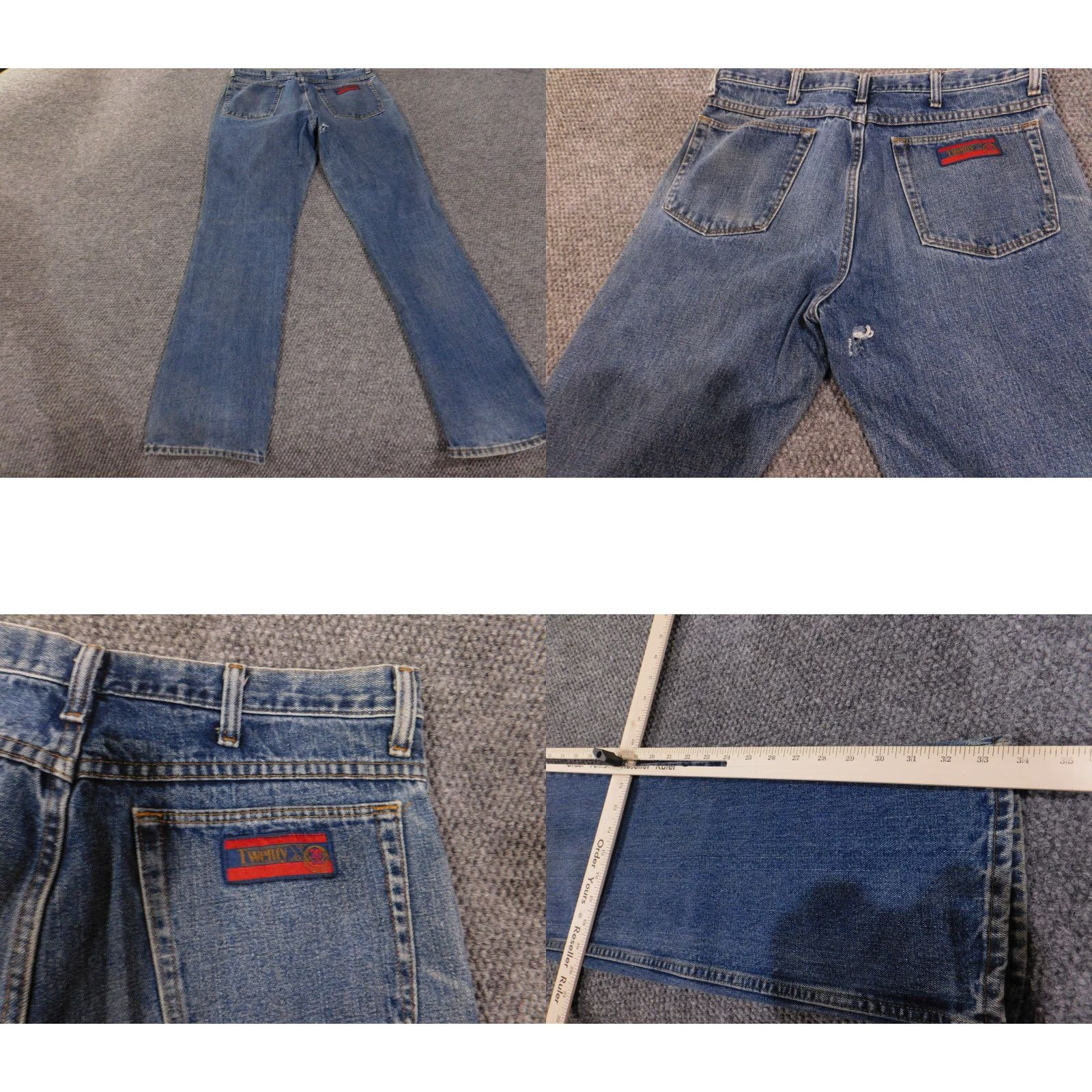 Wrangler VINTAGE Wrangler Jeans Mens 36x34 Blue Denim Straight Leg TwoX Skull Patch 90s Size US 36 / EU 52 - 8 Thumbnail