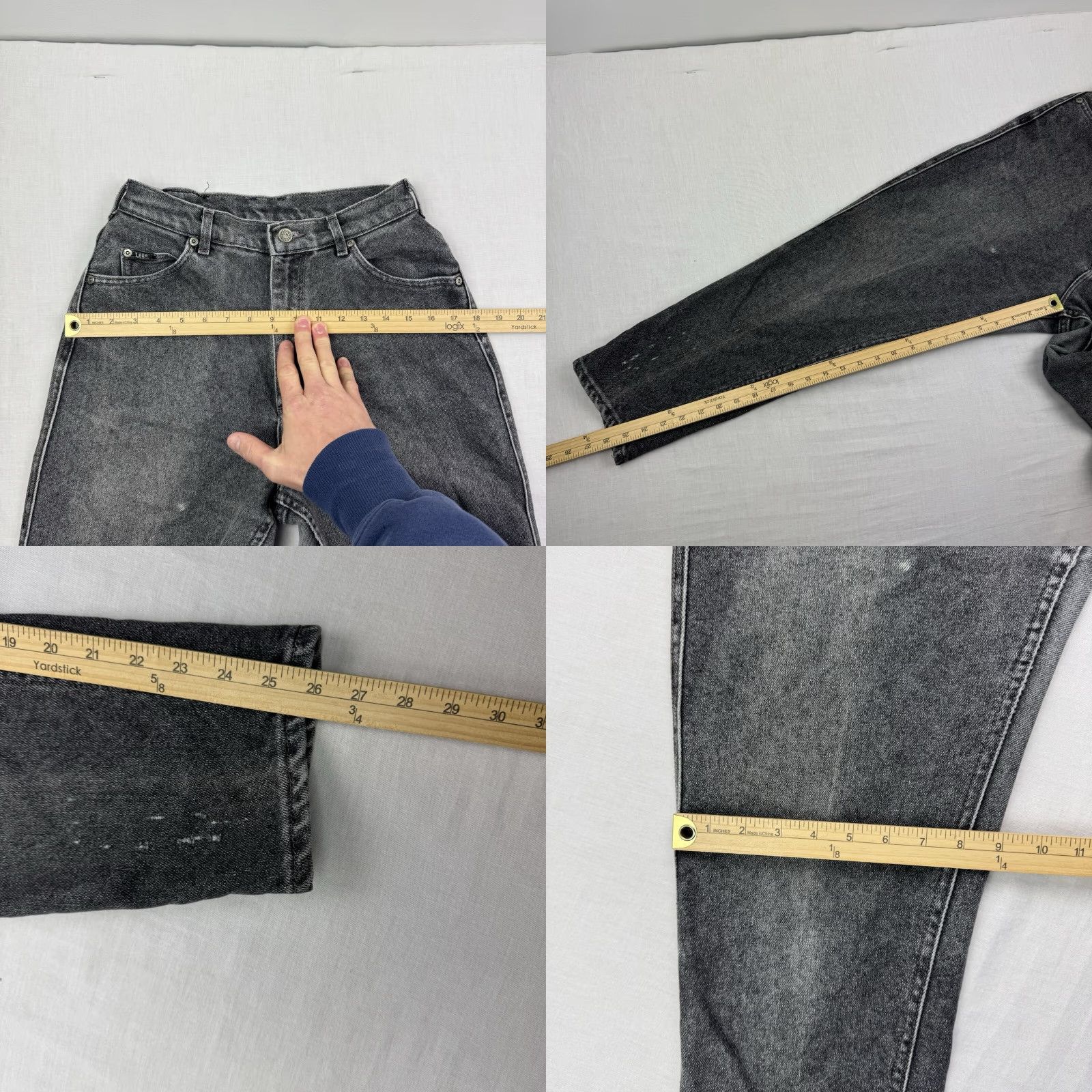 Lee VINTAGE Lee Riders Jeans Women 12 Petite Black Faded Worn Mom High Waist 90s Jeans Mens Womens Girls Size 34" / US 12 / IT 48 - 9 Thumbnail