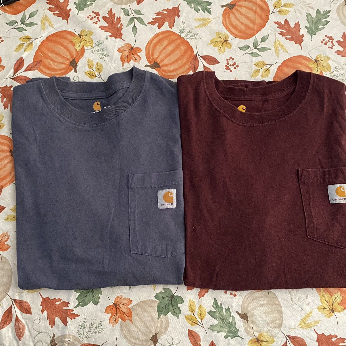 Carhartt Carhartt Pocket Tee Bundle x 2 / MEDIUM Maroon & Gray Shirts Size US M / EU 48-50 / 2 - 1 Thumbnail
