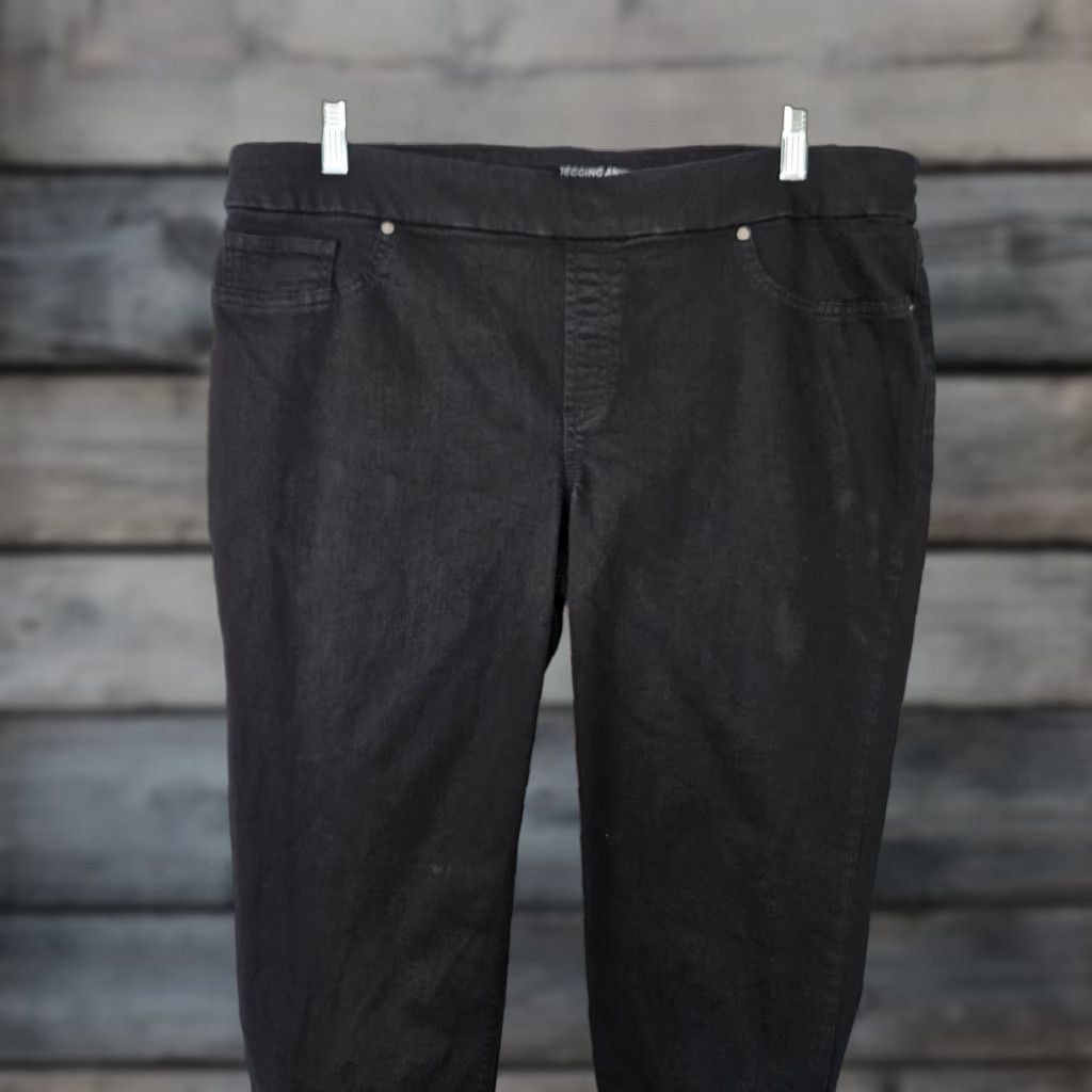 Vintage Chico's Womens Jegging Ankle Jeans Sz 16P Black Pull On Mid Rise Cotton Blend Size 38" / US 16 / IT 52 - 1 Thumbnail