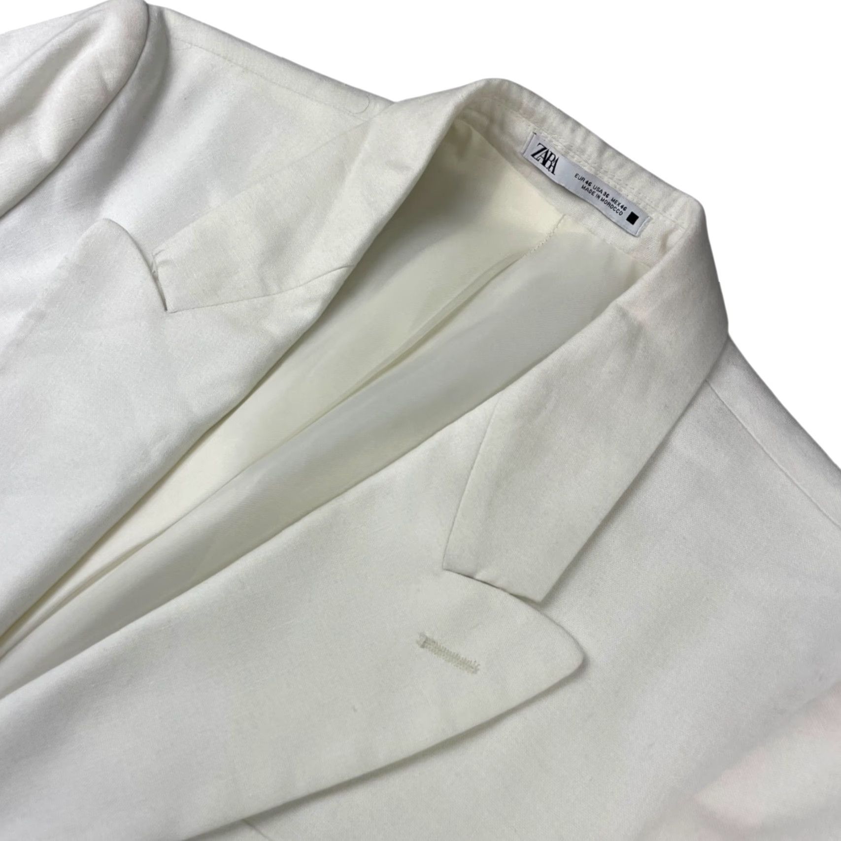 Zara VINTAGE? No — Zara Blazer White Slim Fit 1-Button 36R Men’s Short Sleeve? Size 36R - 2 Thumbnail