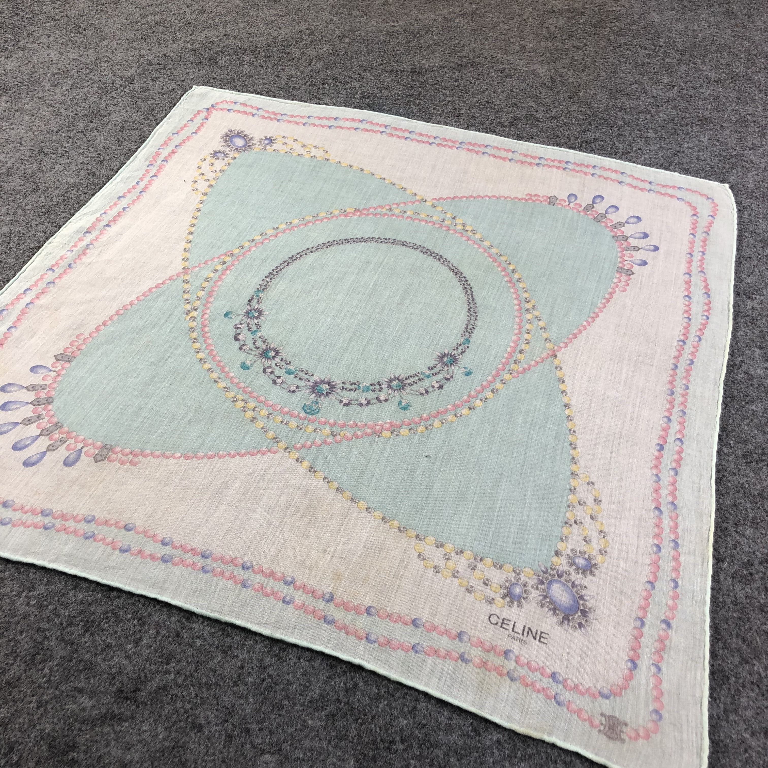 Japanese Brand Celine Hand Rolled Handkerchief Neckerchief Bandana H2249 Size ONE SIZE - 3 Thumbnail