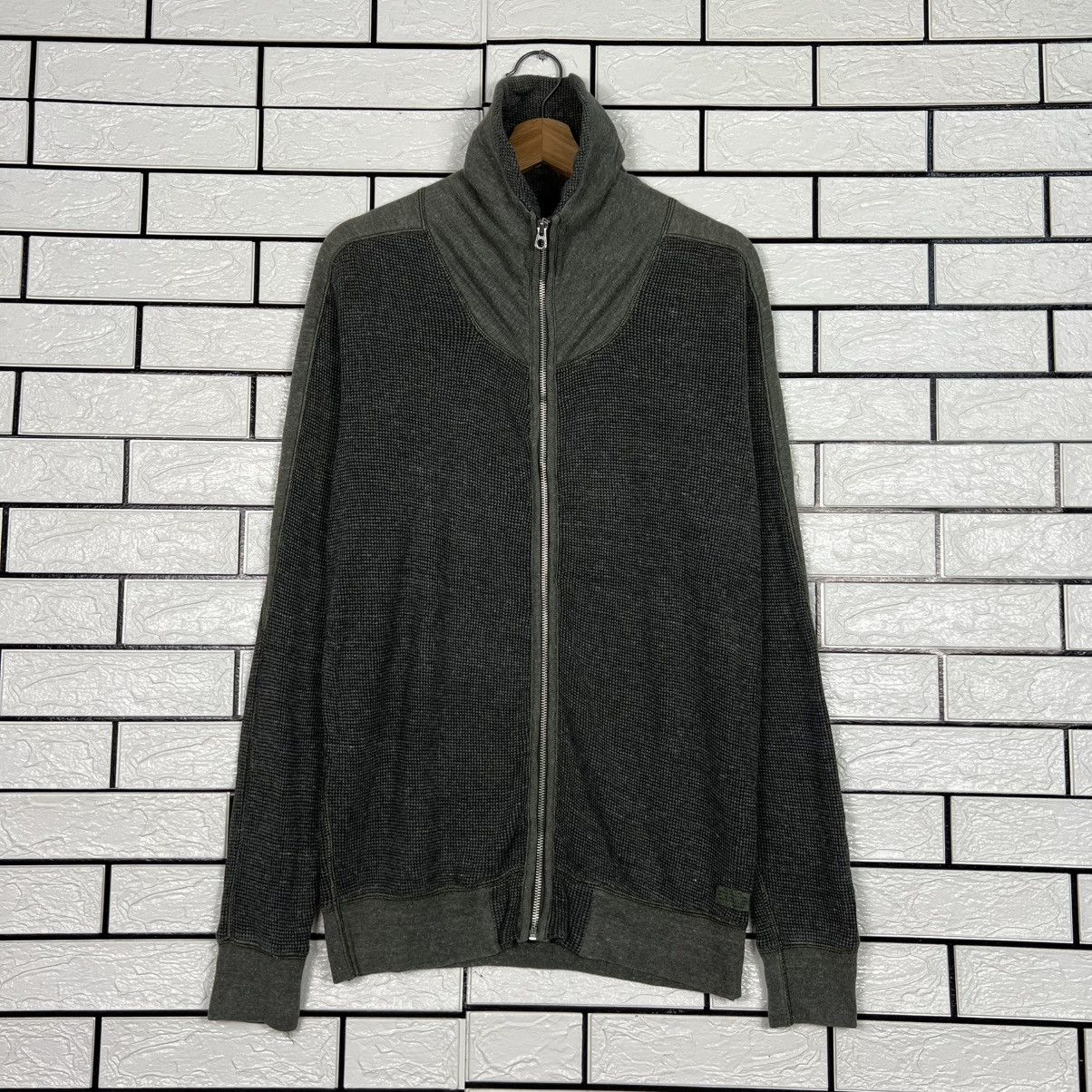 Diesel DIESEL Waffle Pattern Stand Collar Sweater Jacket #4082-C186 Size US S / EU 44-46 / 1 - 1 Thumbnail