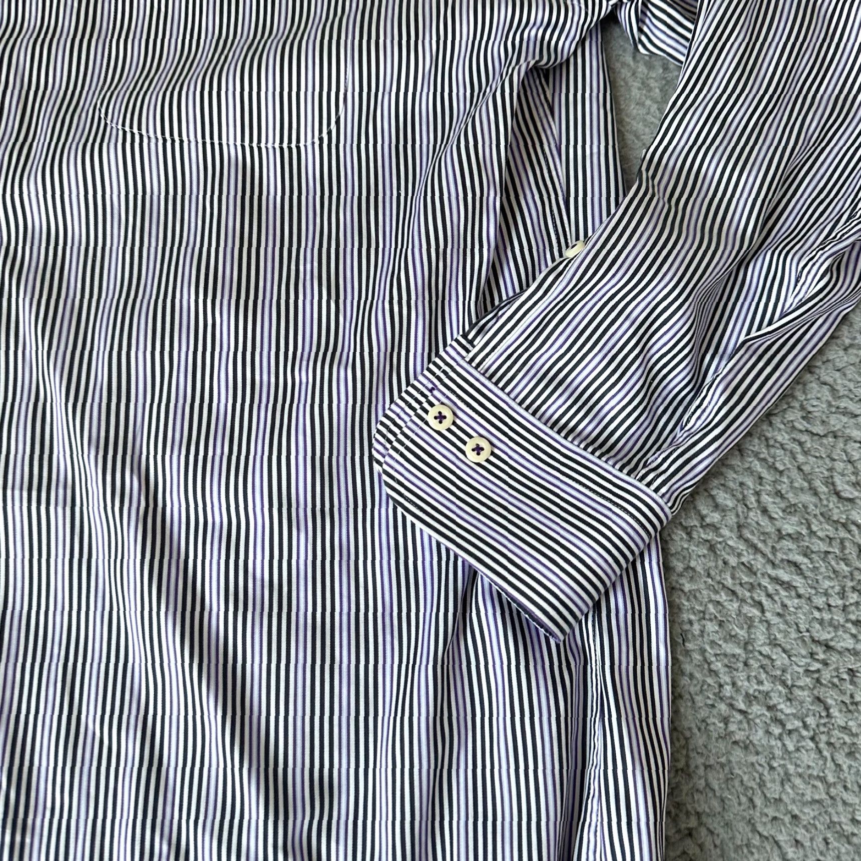 Peter Millar Peter Millar Shirt Mens L White Button-Up Crown Sport Striped Classic Button-Down Size US L / EU 52-54 / 3 - 2 Thumbnail