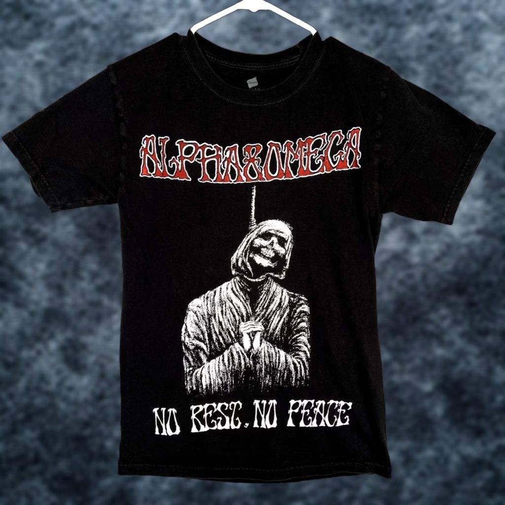 Hanes A1 Alpha & Omega No Rest No Peace Shirt Adult Mens Small Black Hanes T-Shirt Short Sleeve Crew Neck Graphic Print Size US S / EU 44-46 / 1 - 1 Thumbnail