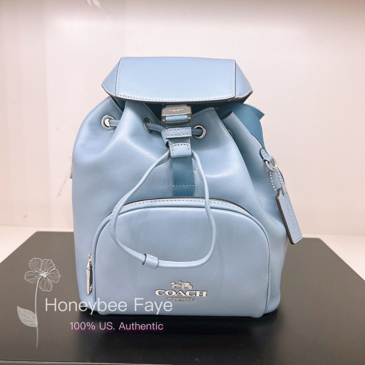image of NWT Coach Pace Backpack Cr100 in Silver/Cornflowr/Field Flora, Women's