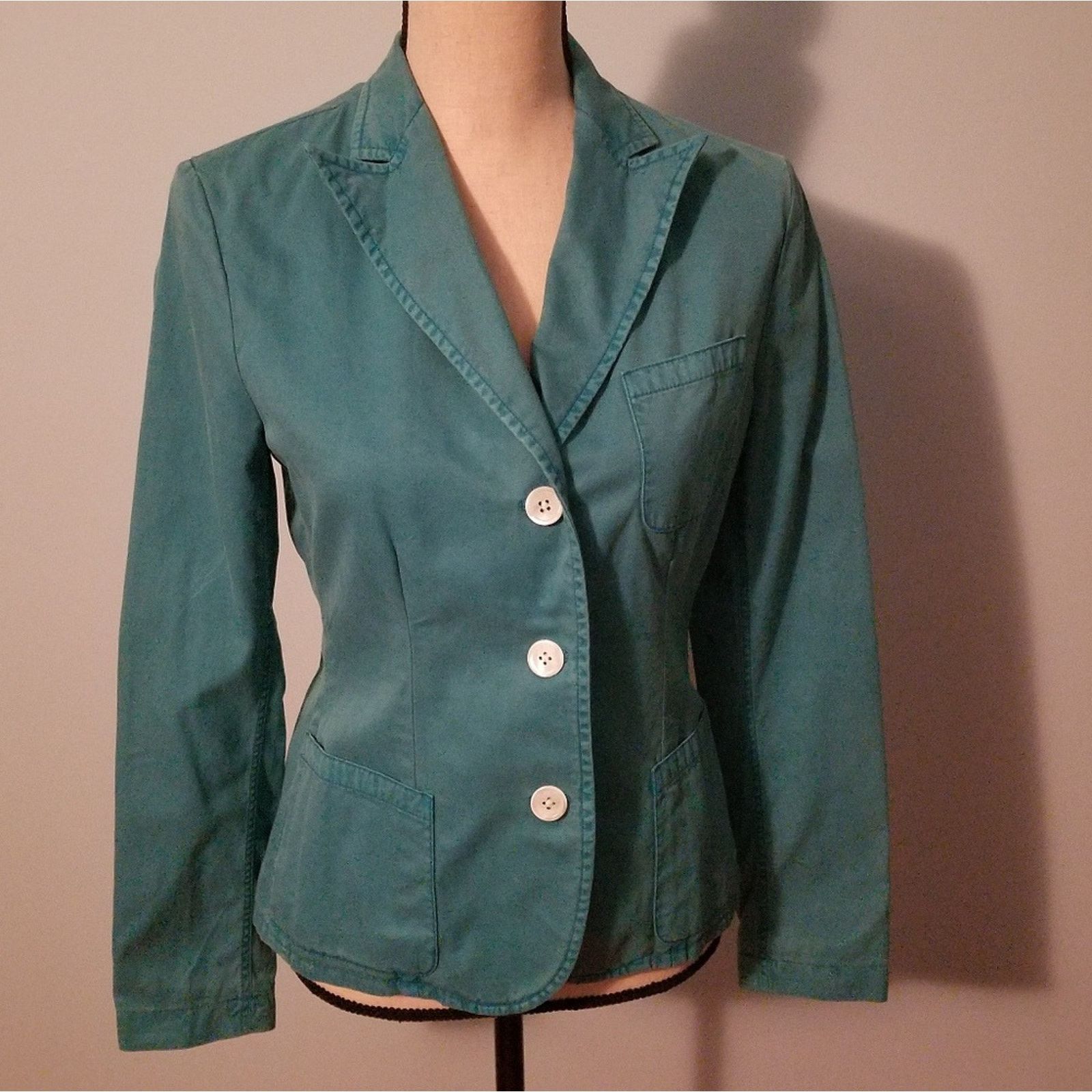Ralph Lauren Blue Label Ralph Lauren Blue Label Teal Blue Cotton Jacket Size M / US 6-8 / IT 42-44 - 1 Thumbnail