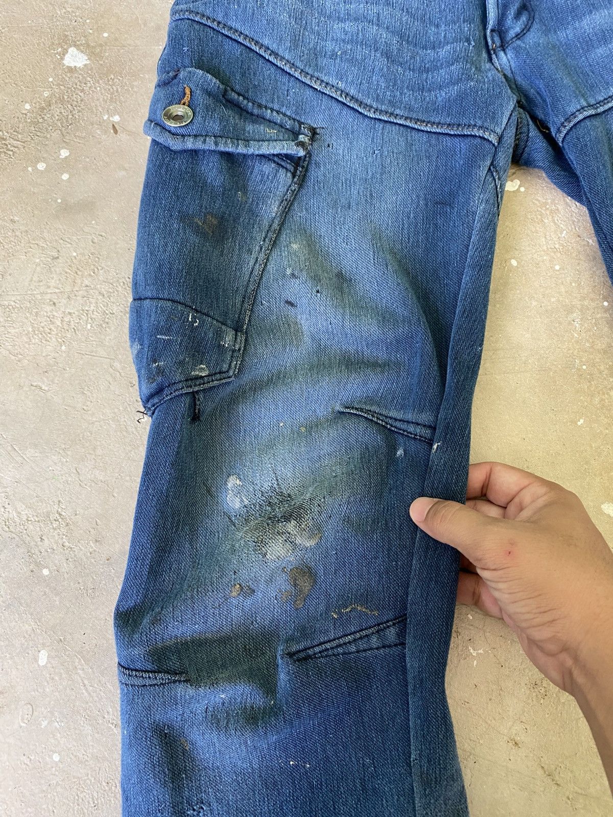 Japanese Brand FieldCore Multi Pocket 3D Workwear Denim Pants Size US 32 / EU 48 - 4 Thumbnail