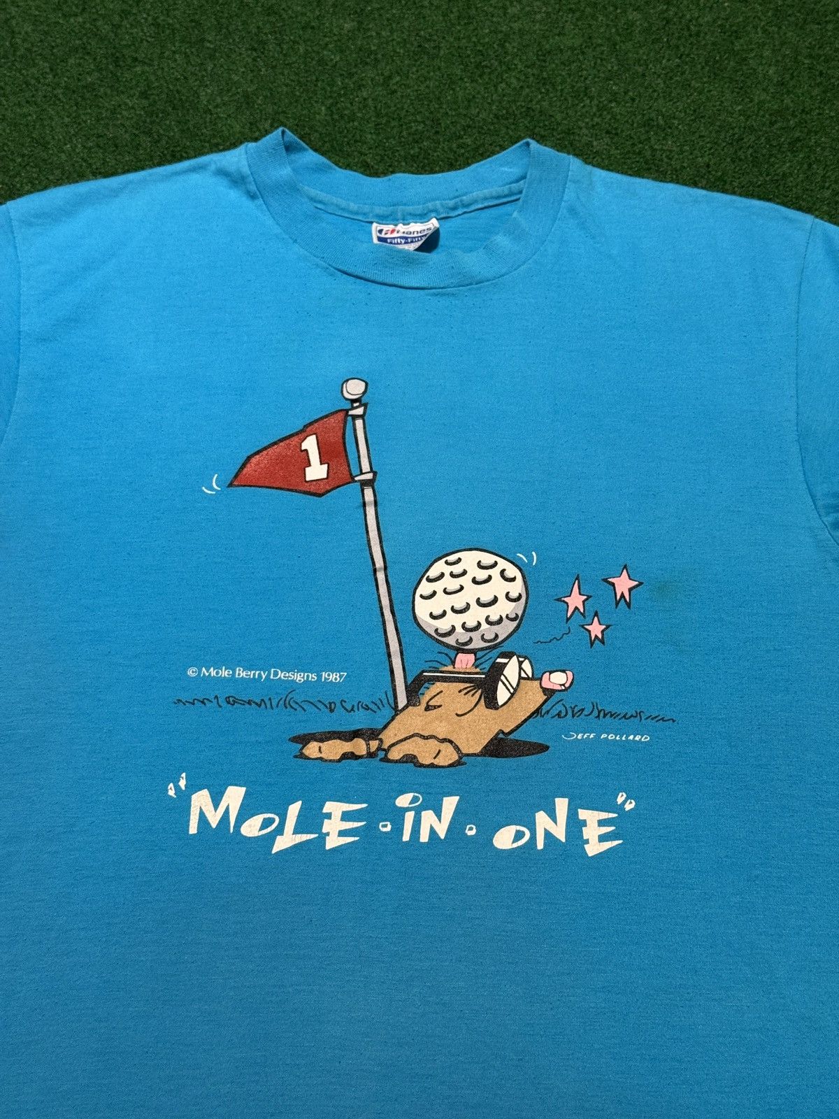 Vintage Vintage 80s Mole In One Funny Golf Mole 50/50 M/L T Shirt Size US L / EU 52-54 / 3 - 2 Thumbnail
