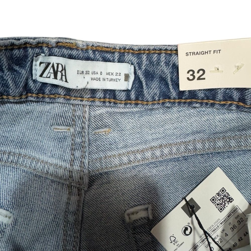 Zara NWT New Zara High Waist Cropped Straight Jeans Size 0 Size 25" / US 0 / IT 36 - 5 Thumbnail
