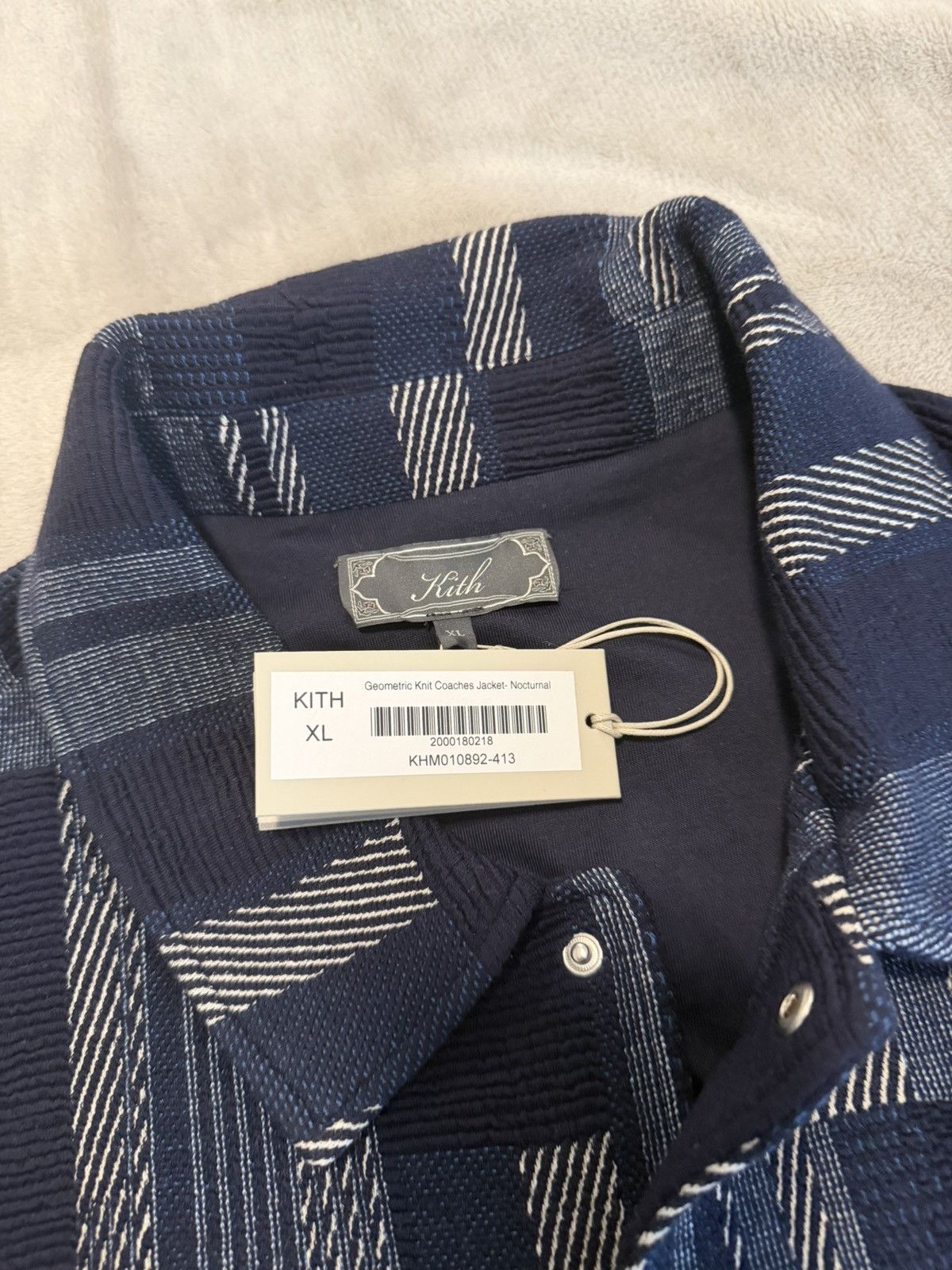 Kith Kith Geometric Knit Coaches Jacket Nocturnal XL New With Tag Size US XL / EU 56 / 4 - 4 Thumbnail