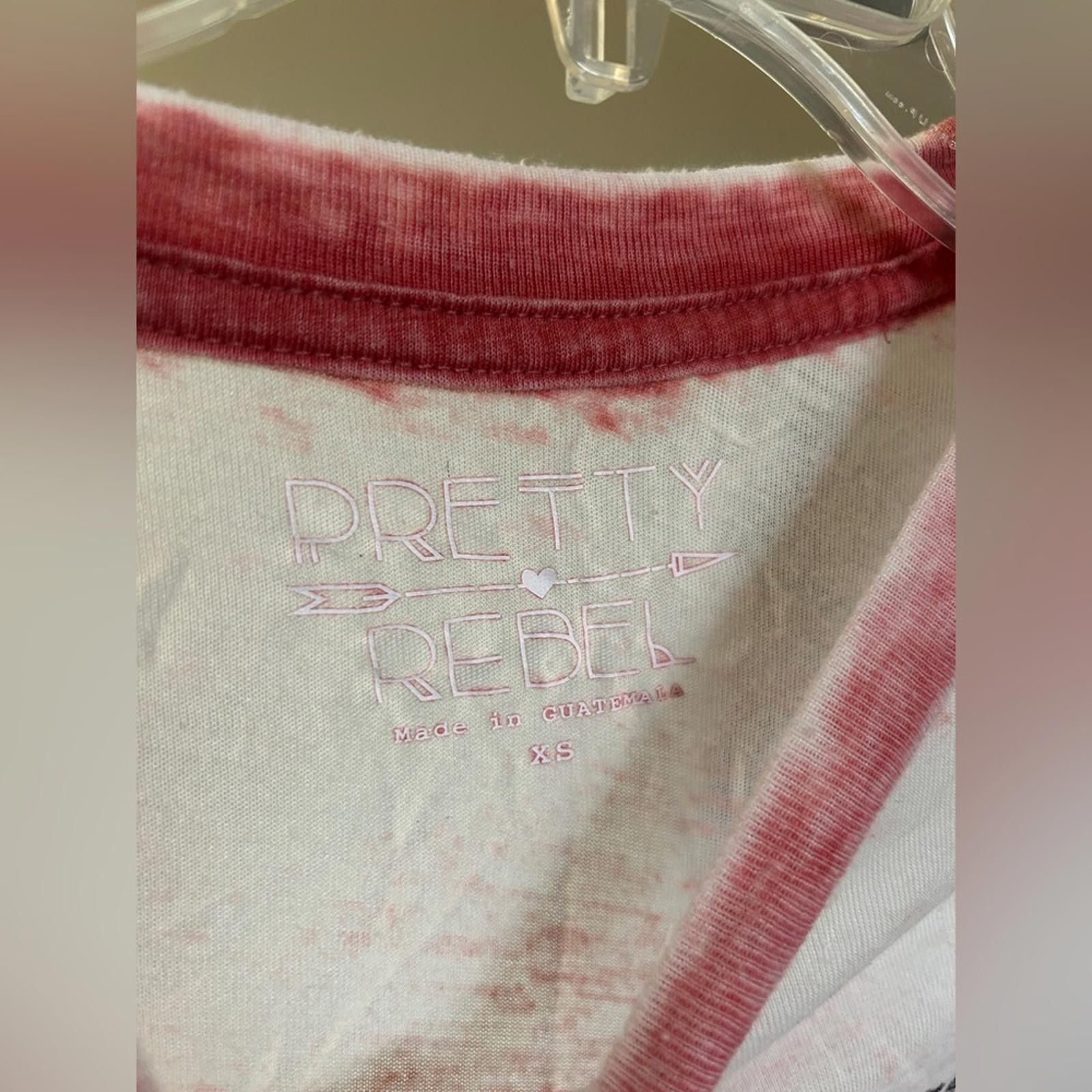 Other Pretty Rebellious White Tee with Pink Tie-Dye Trim and Logo Size S / US 4 / IT 40 - 2 Thumbnail
