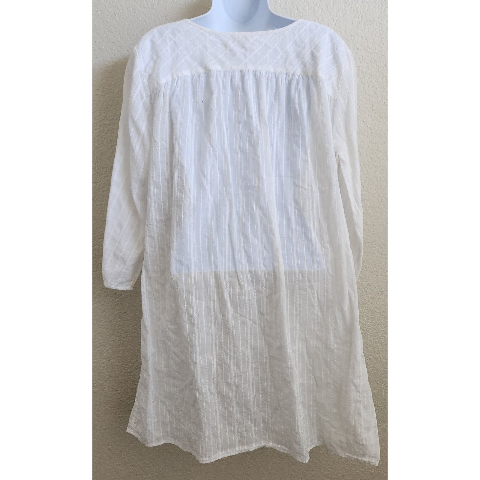 Merona Merona White 3/4 Sleeves Swim Cover Up Large Tassel Tie Size XL / US 12-14 / IT 48-50 - 3 Thumbnail