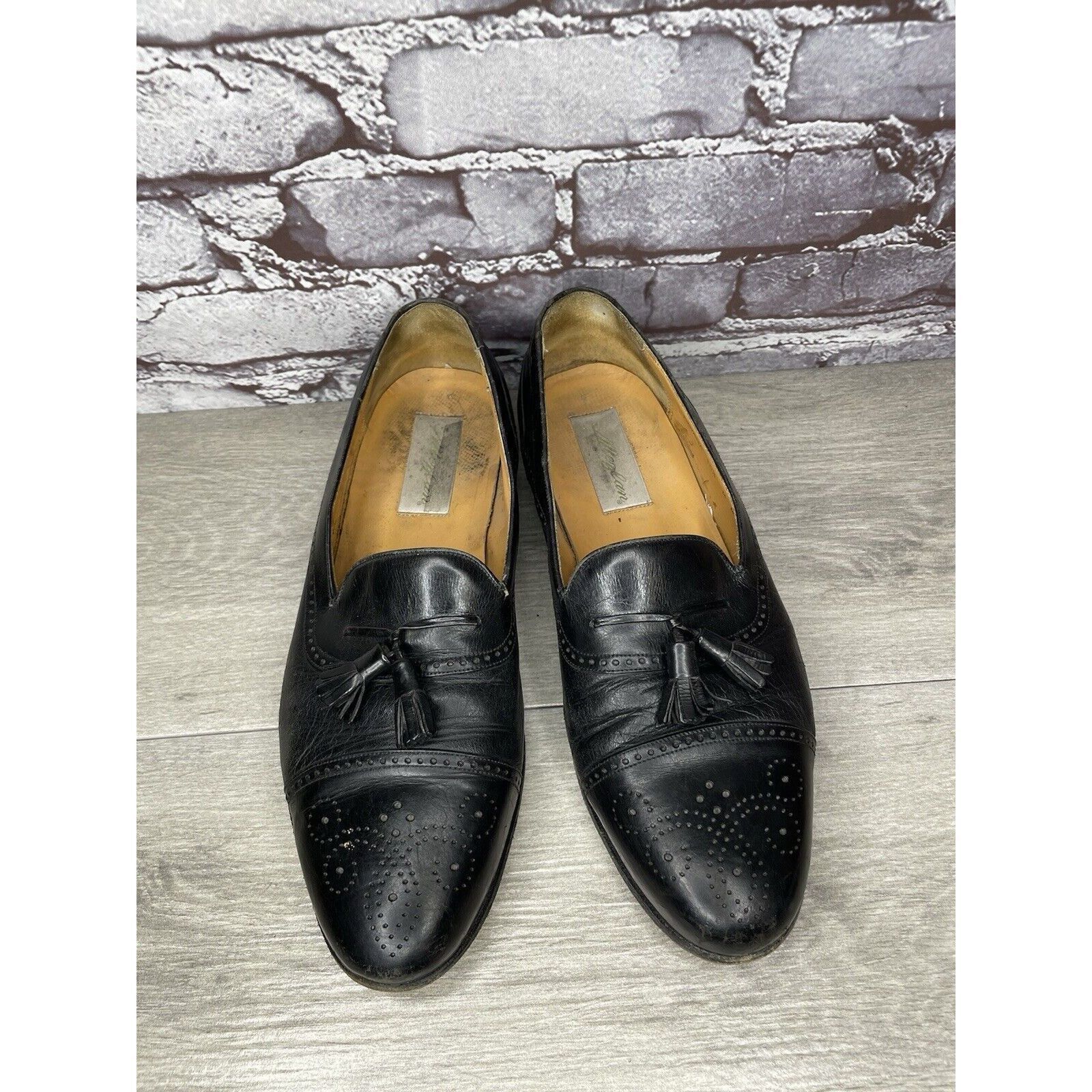 Mezlan MEZLAN HAVANA Black Leather Wingtip Tassel Loafers Shoes Men Size US 10.5 / EU 43-44 - 20 Thumbnail