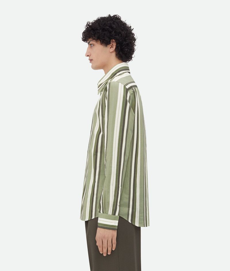 Bottega Veneta o1loc1c0426 793027 Striped Cotton Shirt in Multicolor Size US M / EU 48-50 / 2 - 2 Thumbnail