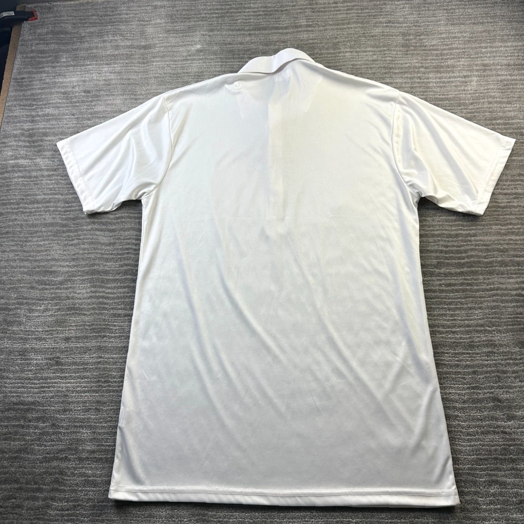 CO Collars & Co Polo Shirt Mens Large White Collared Button Short Sleeve Polo Shirt Casual Formal Golf White Mens L Collars & Co Vintage: No Size 42R - 2 Thumbnail