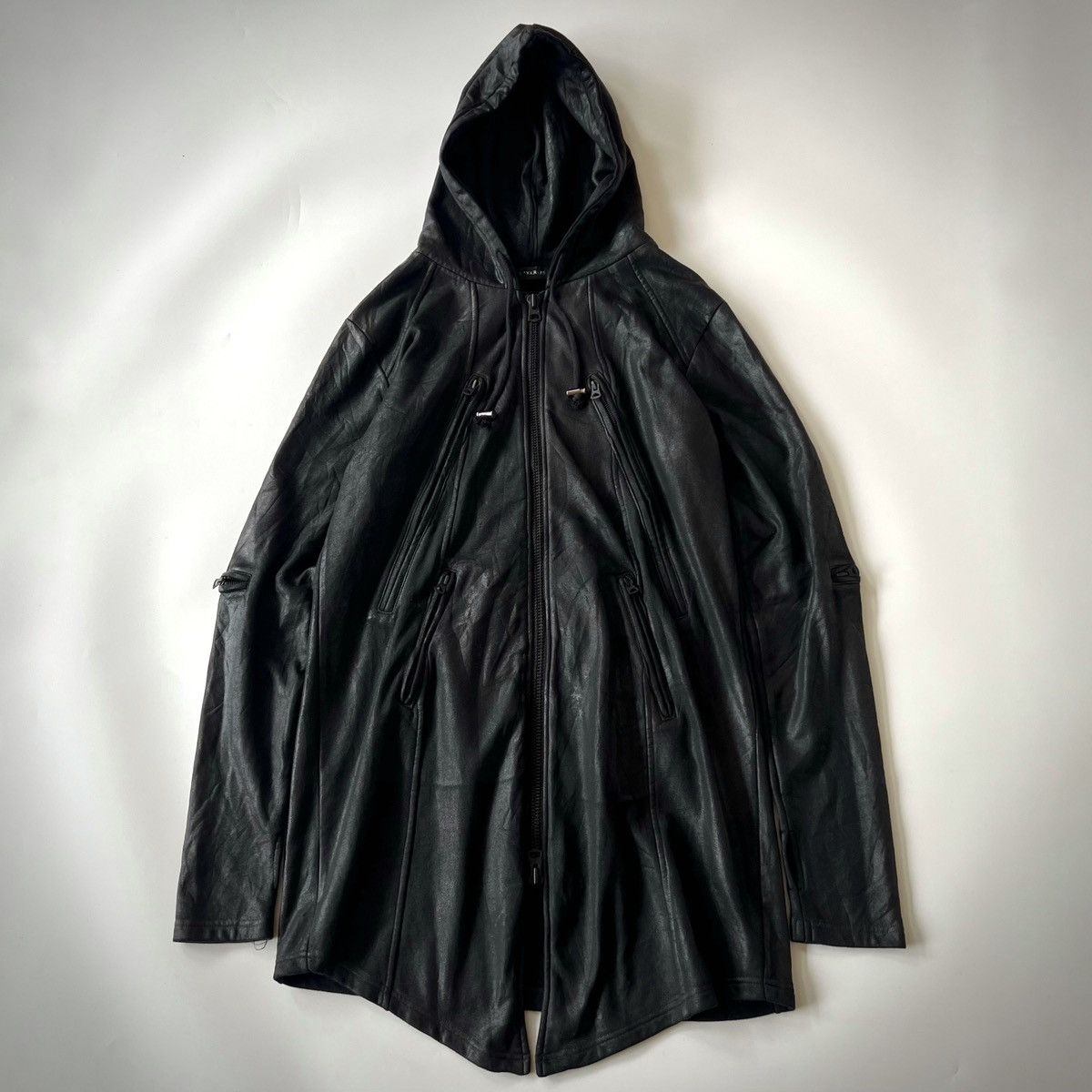 CIVARIZE Civarize Waxed Hooded Long Jacket 2000s Size US L / EU 52-54 / 3 - 1 Thumbnail