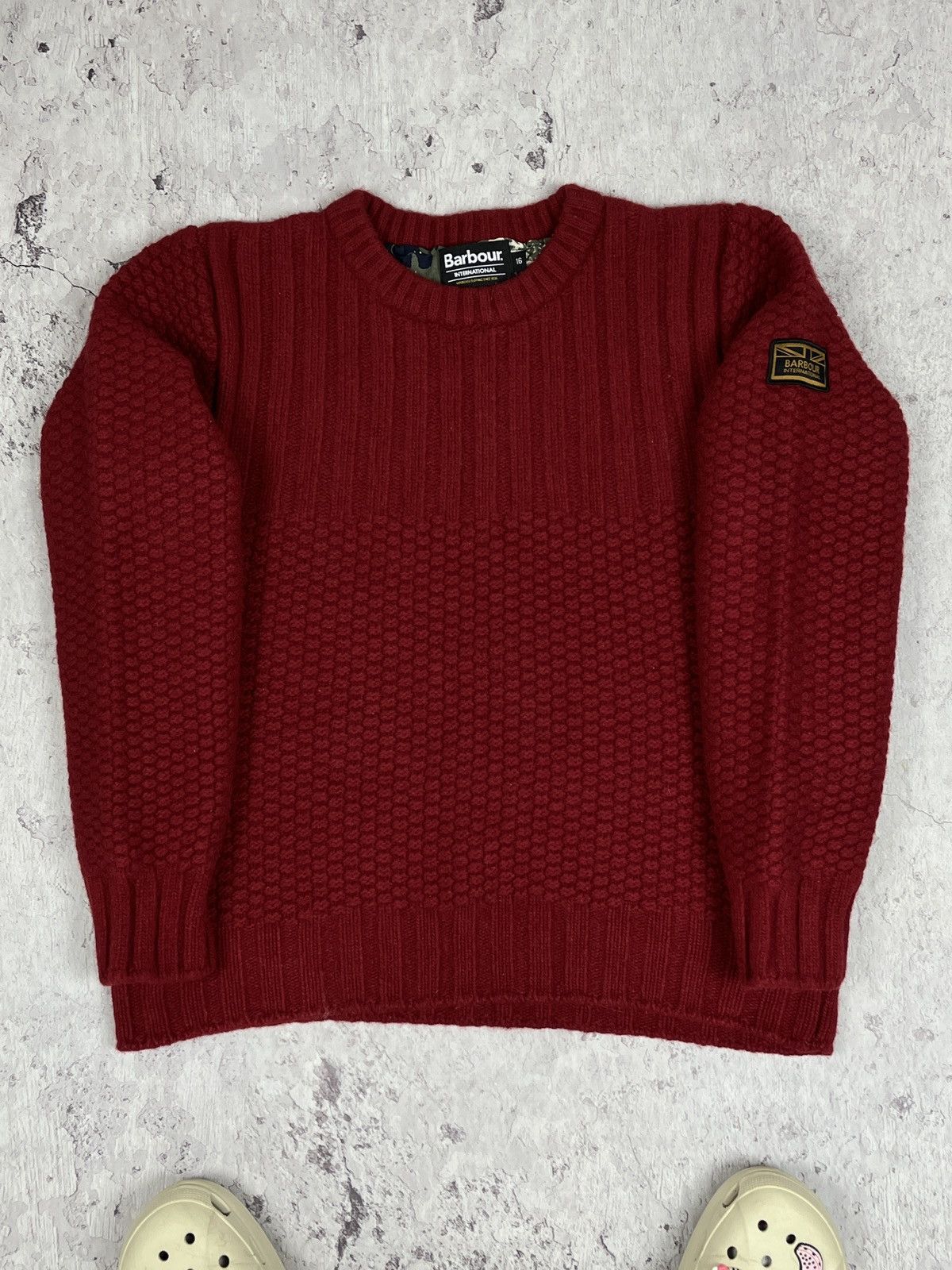 Barbour Vintage Woman’s Barbour International Wool Red Sweater Size S / US 4 / IT 40 - 10 Thumbnail