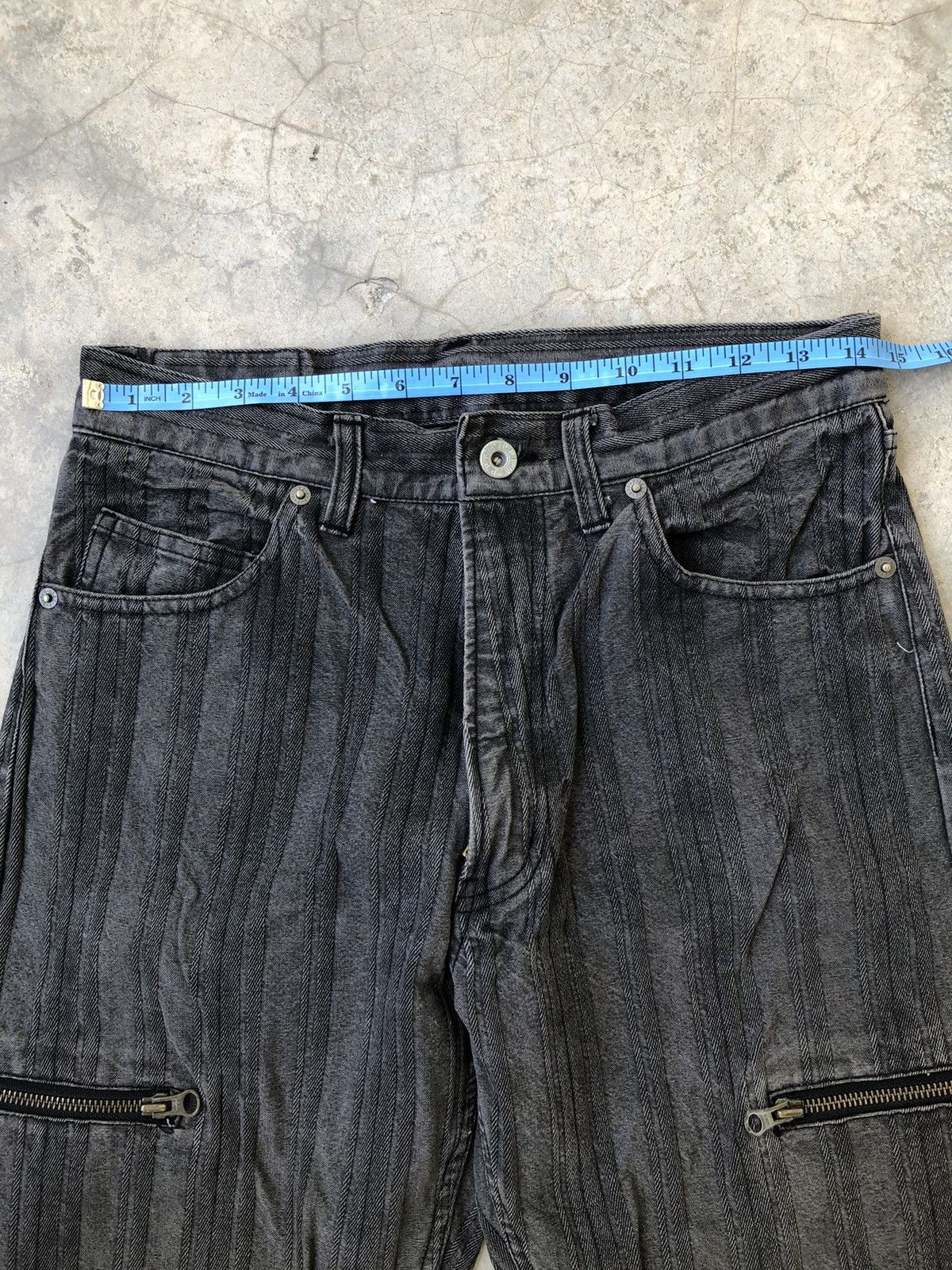PPFM PPFM 2003 Striped Twill Cargo Double Zip Pocket Denim Size US 29 - 12 Thumbnail