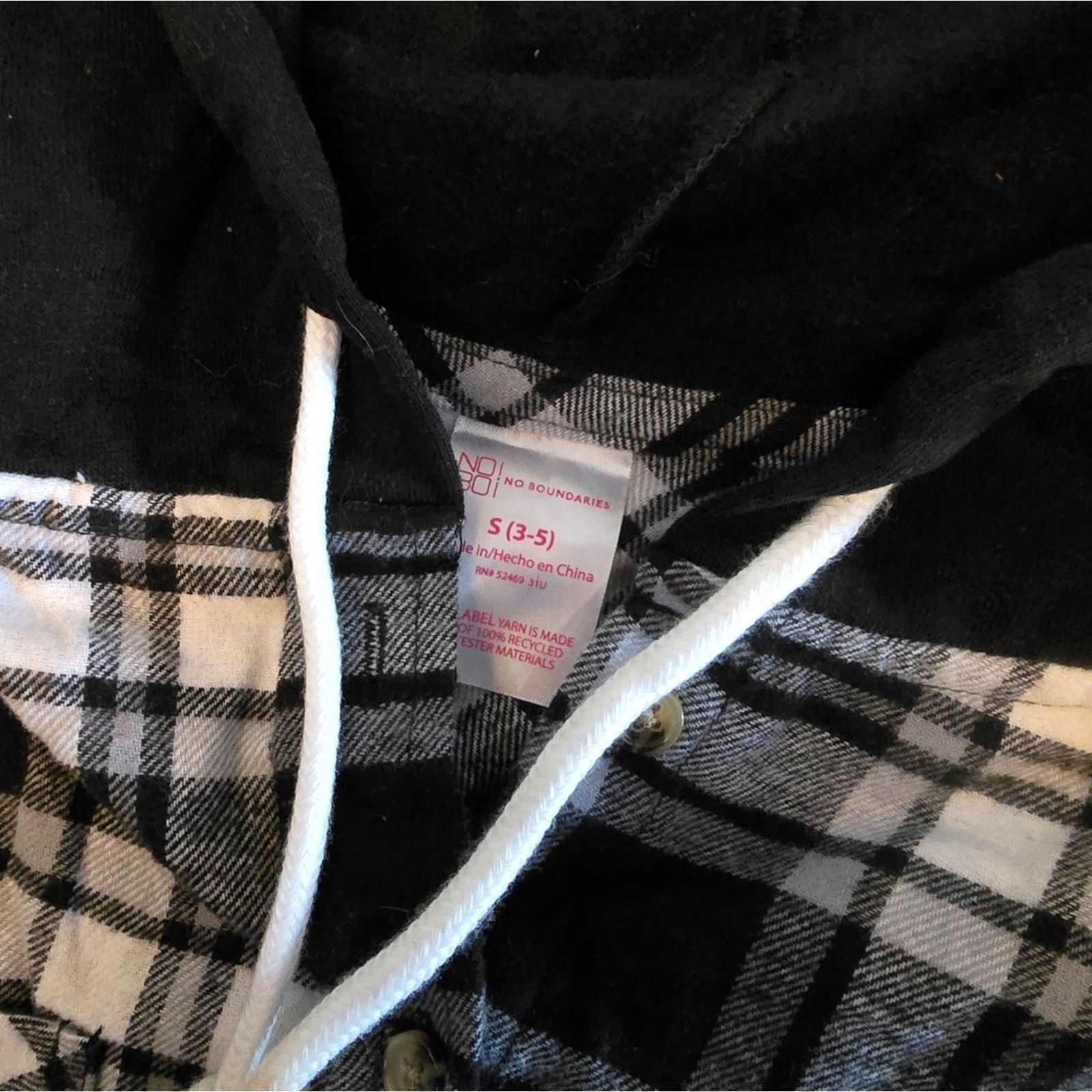 Other Black Plaid | NOBO | Hooded Crop Flannel Size S / US 4 / IT 40 - 3 Thumbnail