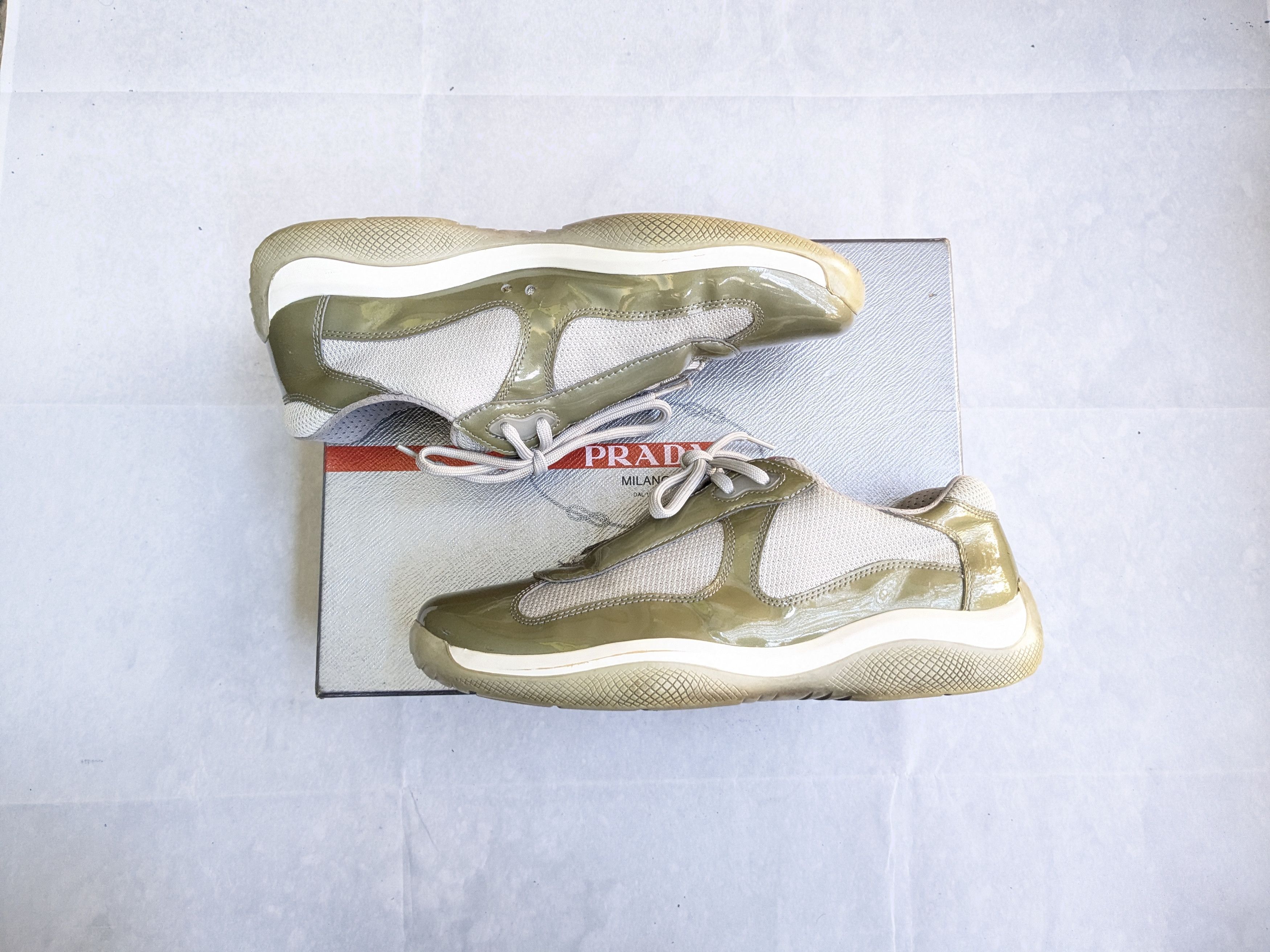 Prada Prada America's Cup Olive Green 9.5 Low Top Patent Leather Size US 9.5 / EU 42-43 - 5 Thumbnail