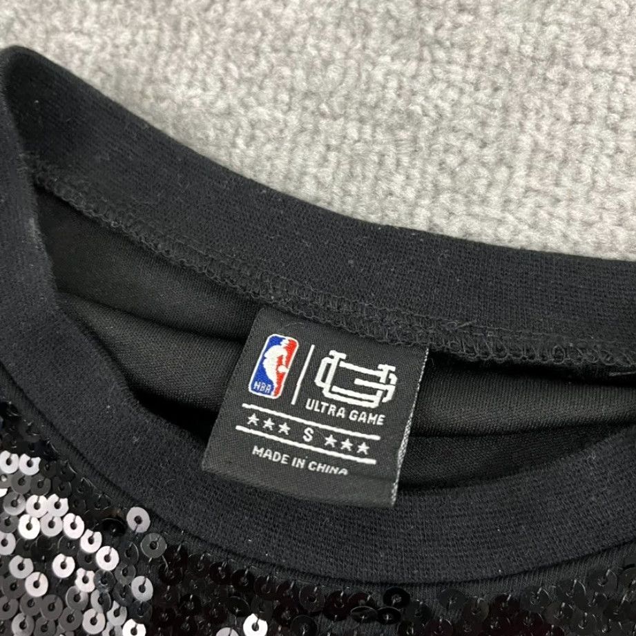 Nike Nike Shirt Womens Small Black Red Cropped Boxy Sequin Ultra Game NBA #88 Size S / US 4 / IT 40 - 3 Thumbnail