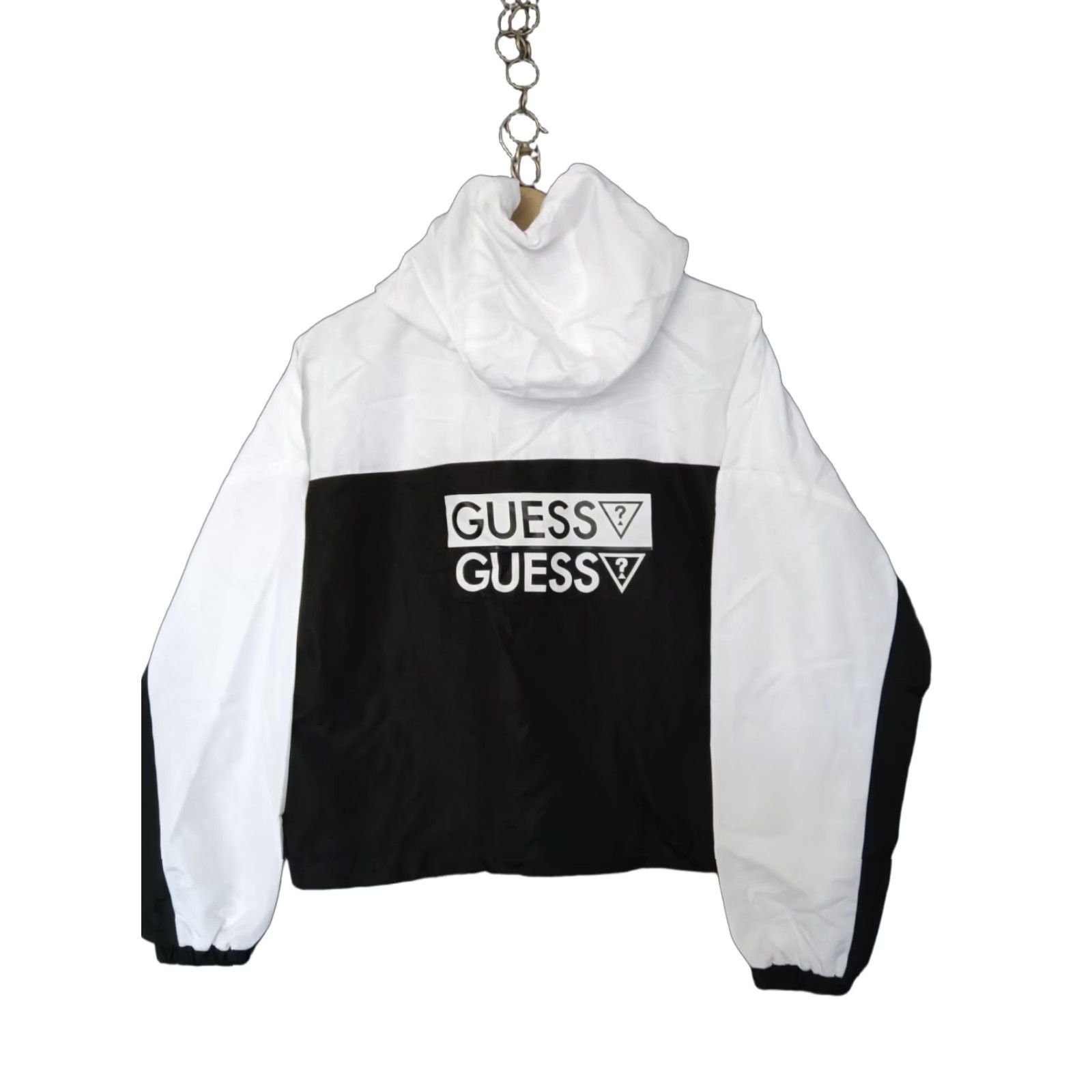 Guess Guess Windbreaker Cropped Hooded Colorblock Black White Size M Size M / US 6-8 / IT 42-44 - 1 Thumbnail