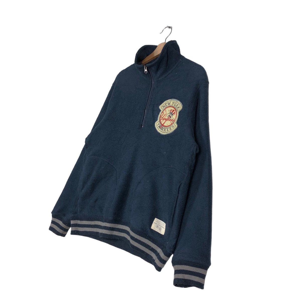 Japanese Brand 🔥Vintage Fleece Jacket New York Yankees Big Logo Size US XL / EU 56 / 4 - 2 Thumbnail