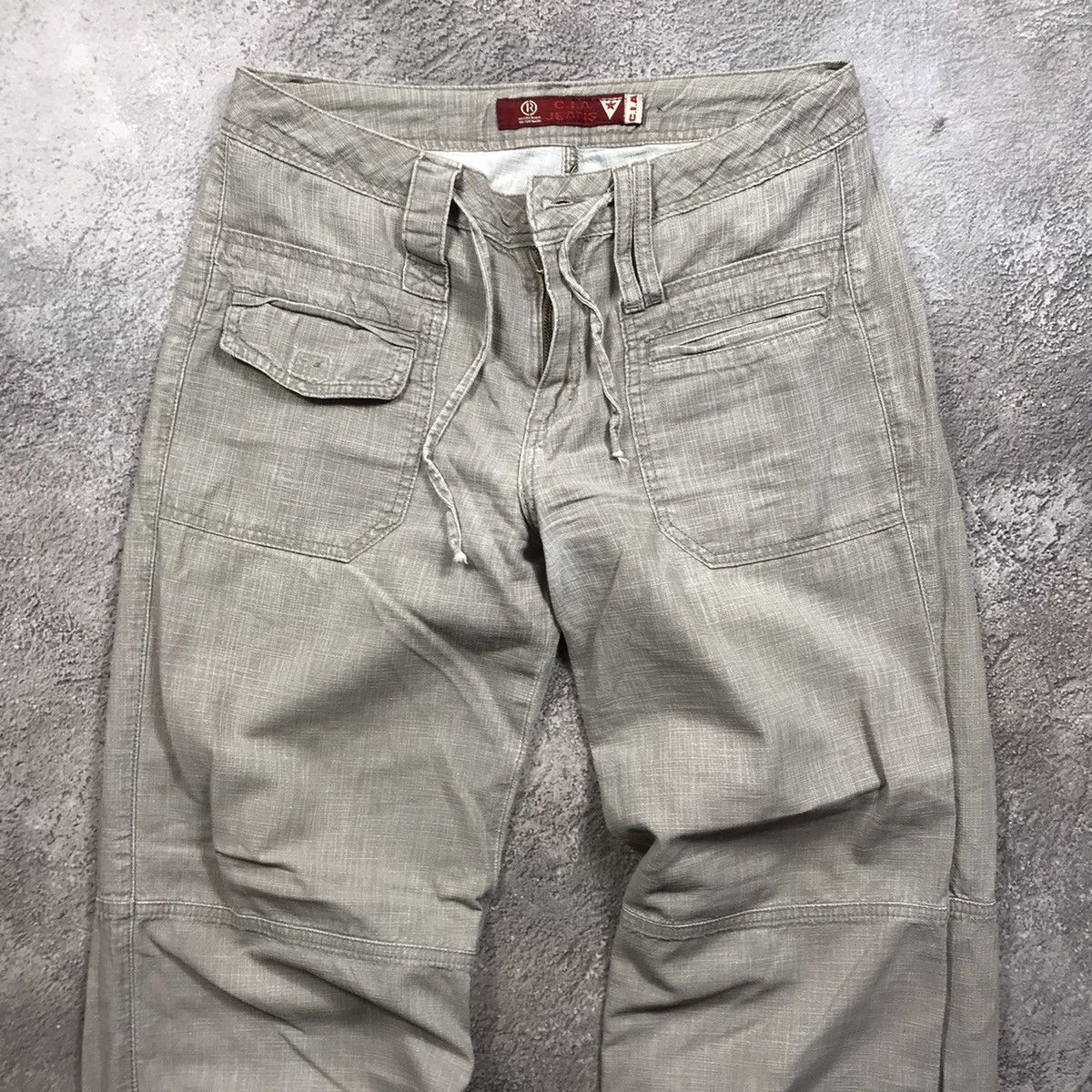 Vintage Vintage 90s Baggy Cargo Pants Low Rise Streetwear Khaki 31 Size 31" - 3 Thumbnail
