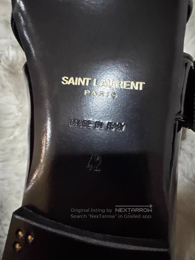 Saint Laurent Paris Saint Laurent Paris Crystal Buckle Loafers Leather Shoes Size US 9 / EU 42 - 6 Thumbnail